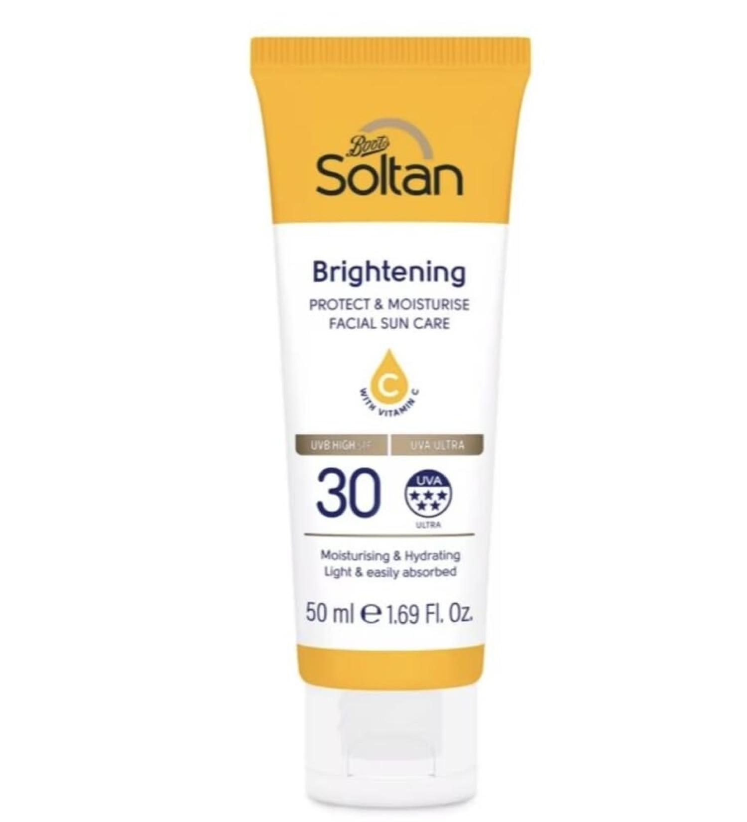 Soltan Brightening Protect & Moisturise Facial Sun Care SPF30 50ml