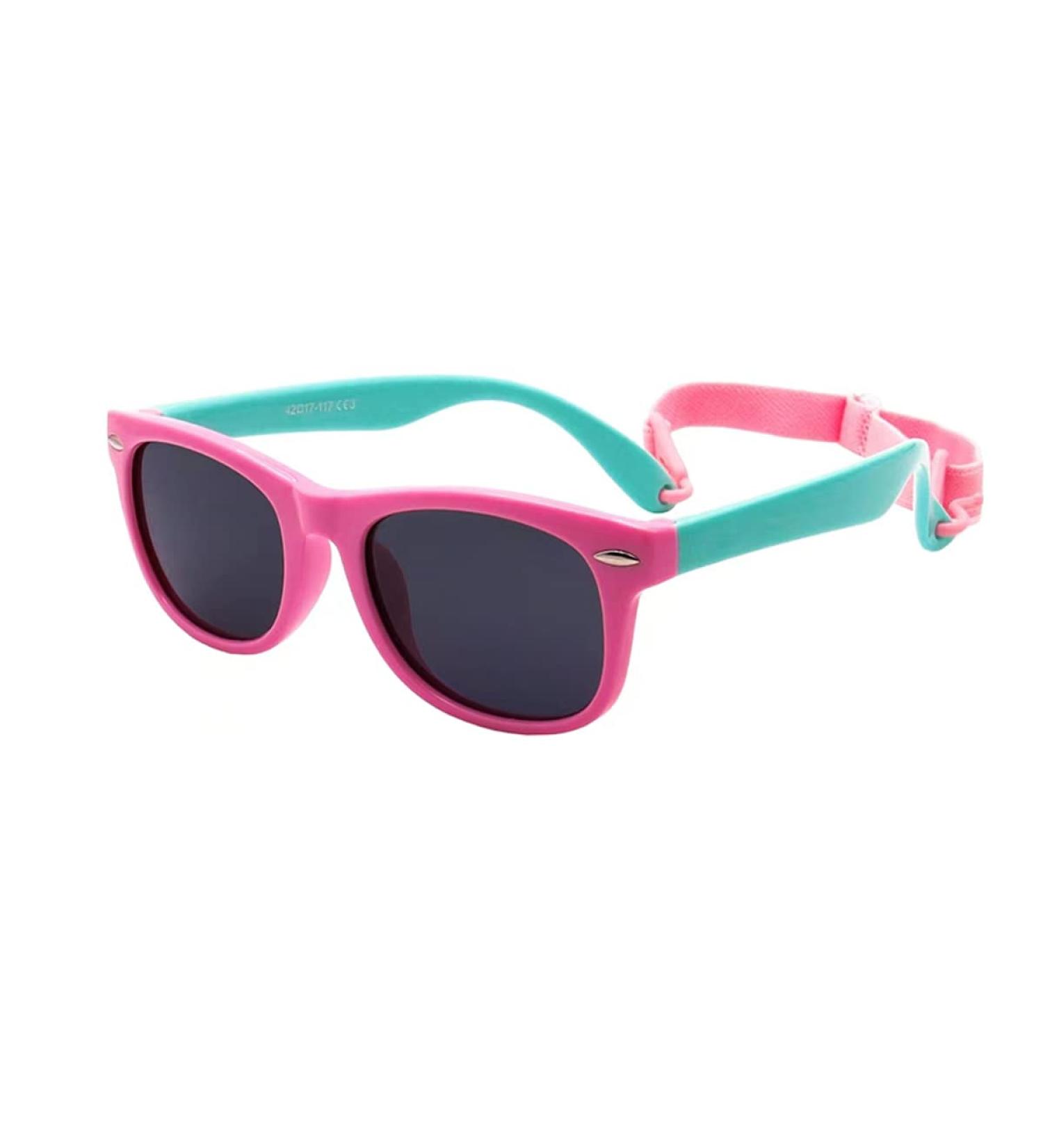 FOURCHEN Flexible Polarized Baby Sunglasses | Toddler & Infant Strap | 0-3 Years | Pinkgreen - Buy Online on GoSupps.com