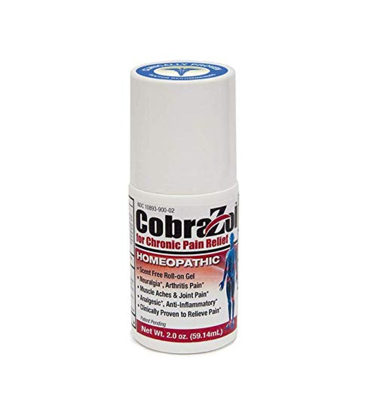CobraZol 2oz Topical Roll-On Pain Relief Gel - Athlete Tested & Approved for Muscle and Joint Pain - Buy Online on GoSupps.com