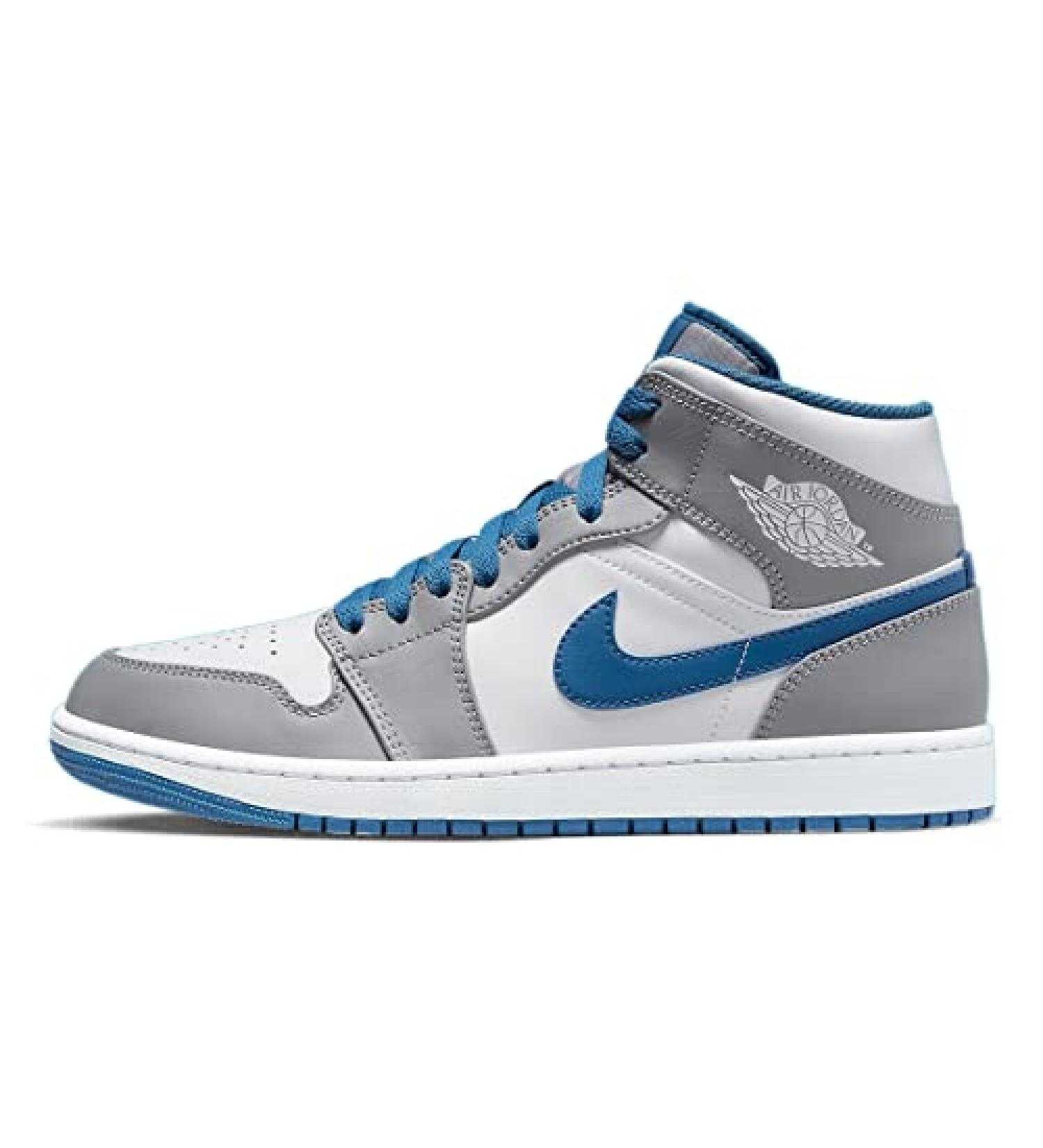 Nike Air Jordan 1 Mid Shoes - Cement Grey/White-True Blue - Size 10 - Buy Online on GoSupps.com