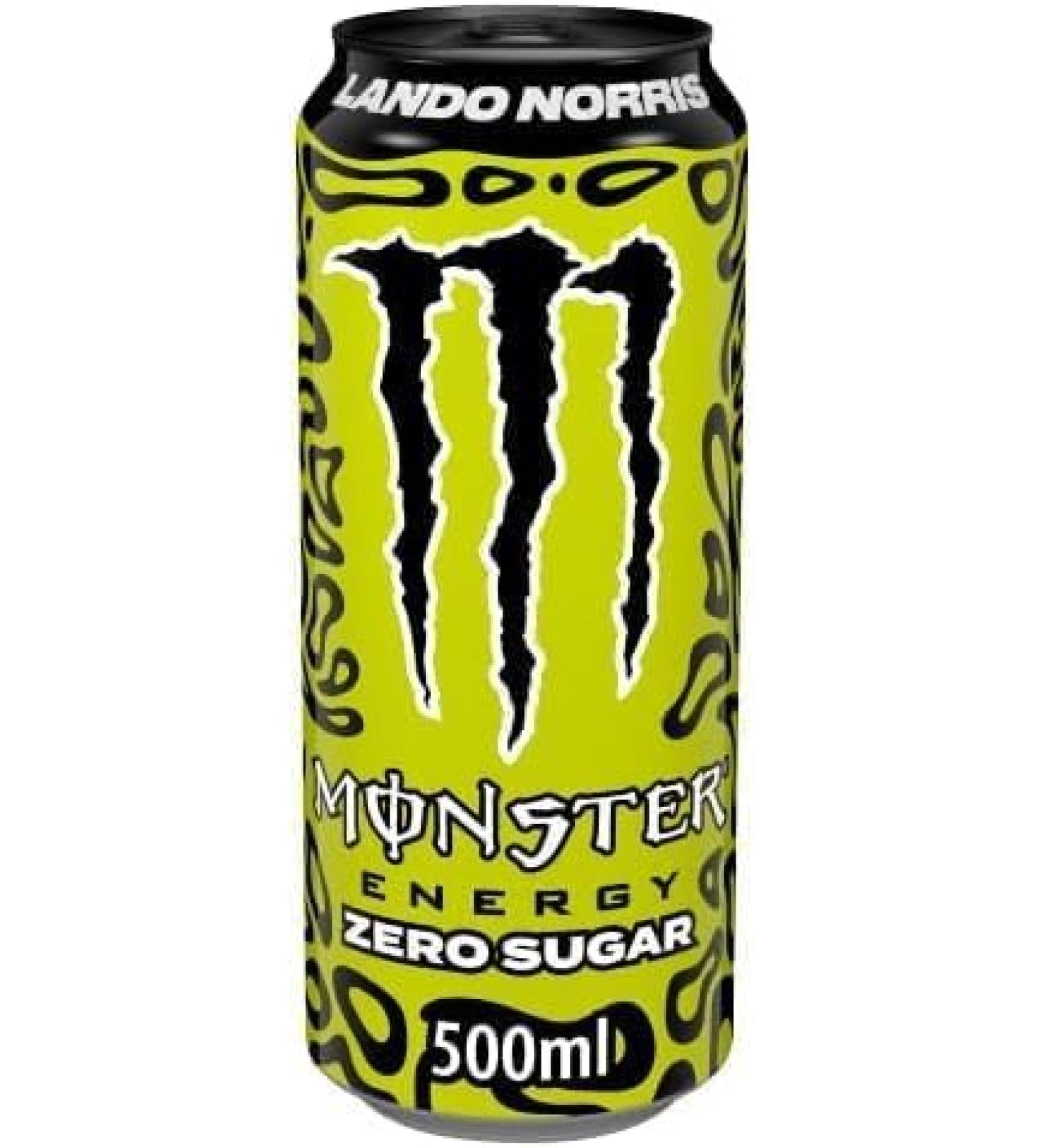 Wowboxme Monster Energy Lando Norris Pack of 24 sugar-free energy drinks B vitamins Taurine Guarana limited edition (24 x 500 ml)