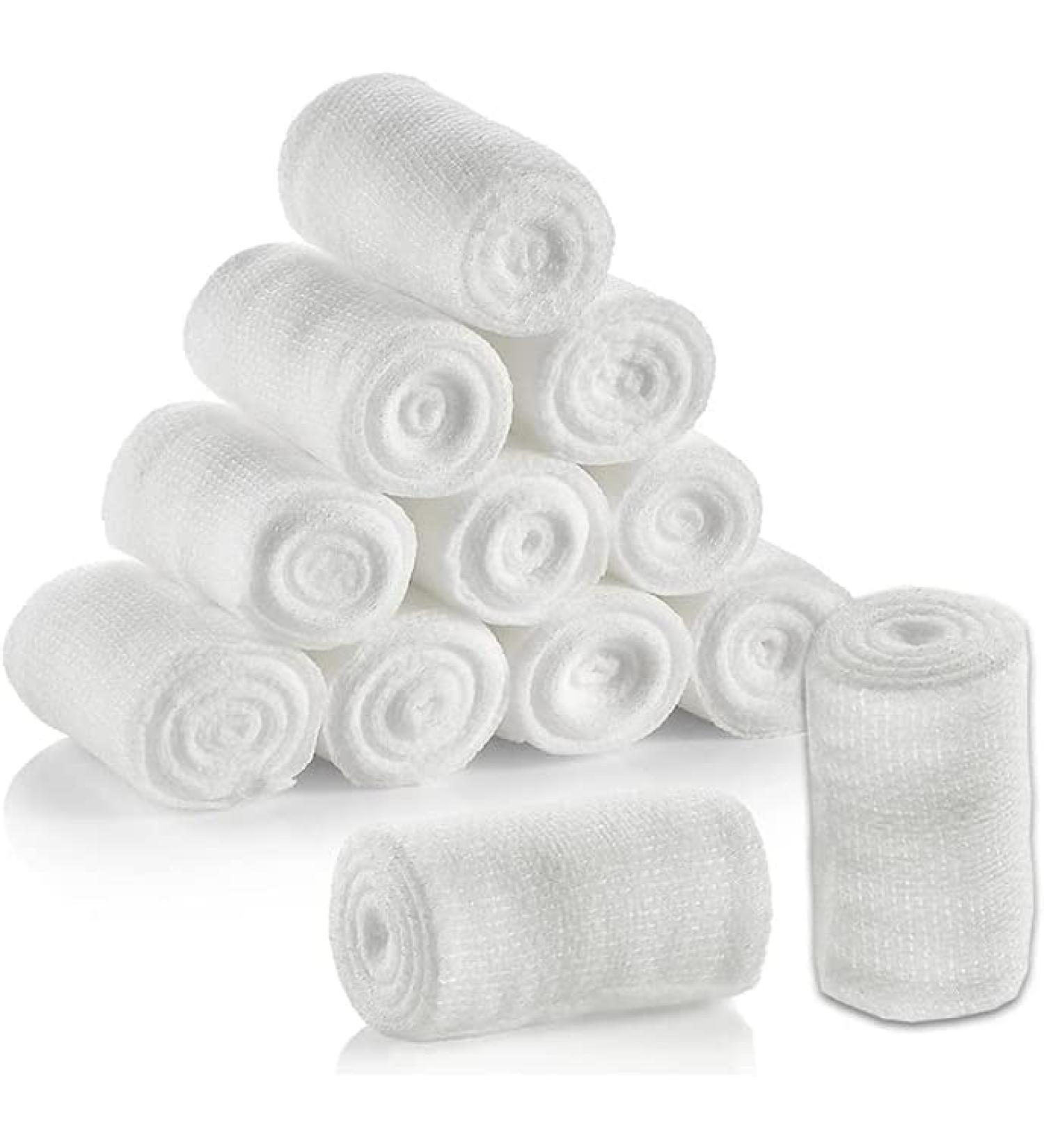 Buy Gauze Rolls - Stretch Bandage Rolls (3 inches) - 12 Individually Wrapped Rolls for All Wound Dressings - International Shipping Available - Buy Online on GoSupps.com