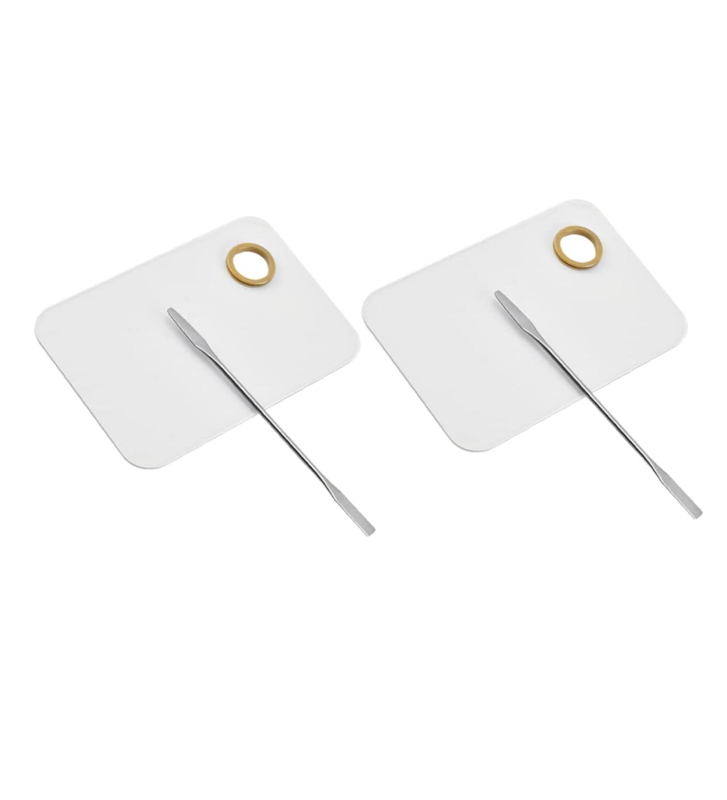 Buy 2 Sets Beauty Palette & Cosmetic Mixing Gel Polish - Eyeshadow & Nail Makeup Mixing Plate with Spatula - International Shipping Available - Buy Online on GoSupps.com