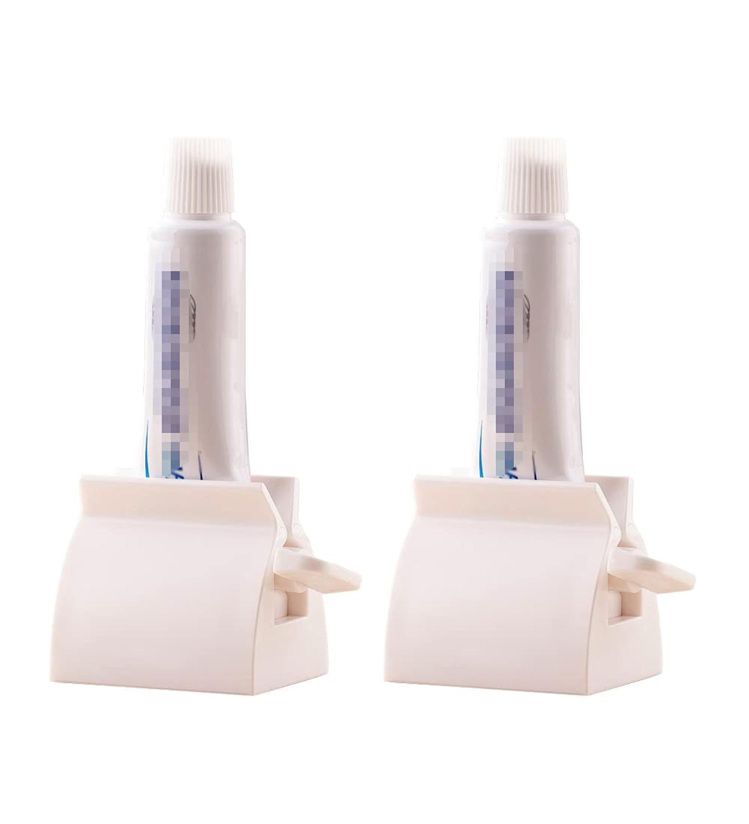 RAYNAG 2 Pack Bathroom Rolling Tube Toothpaste Squeezer Dispenser - White - Buy Online on GoSupps.com
