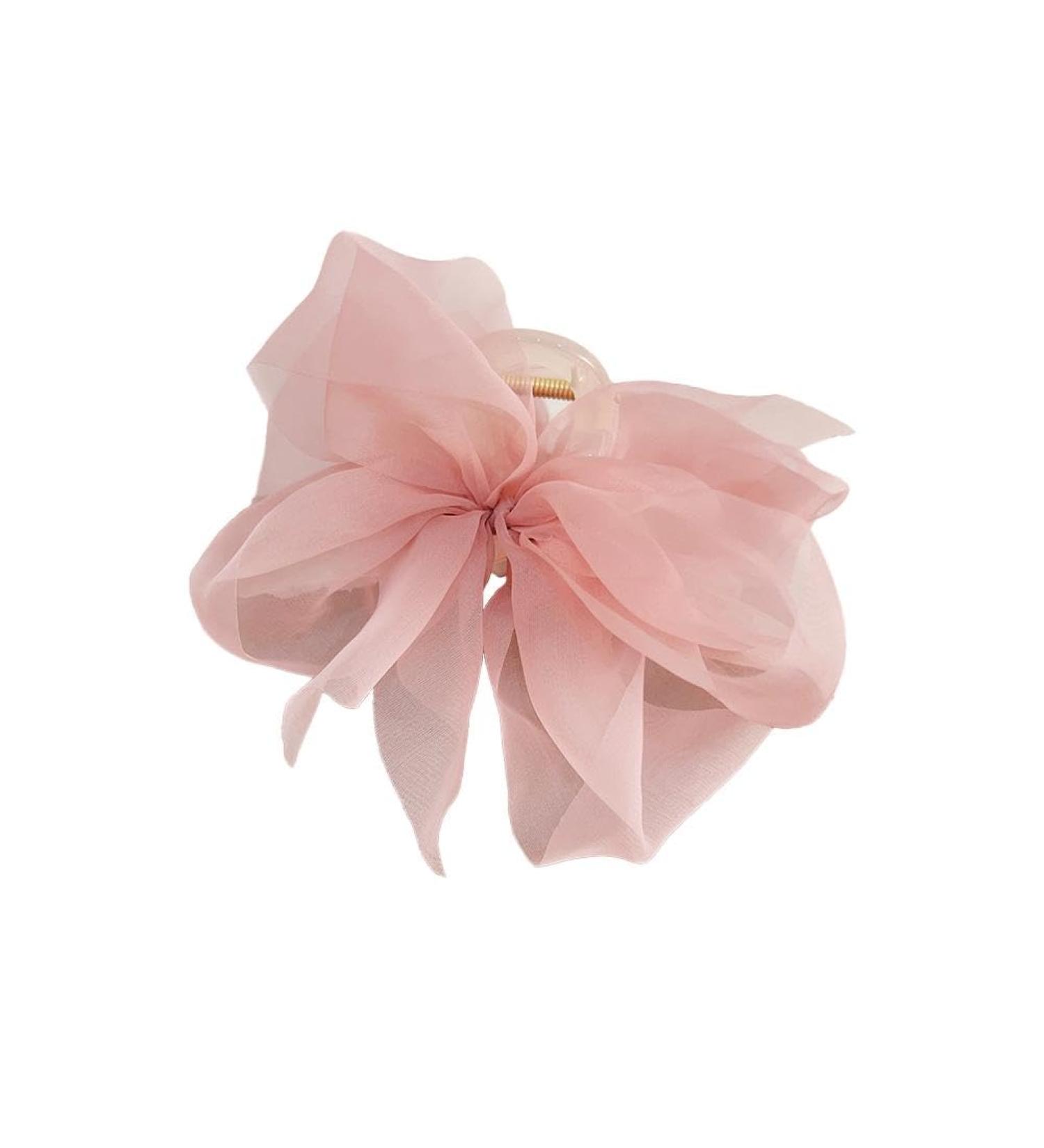 Bow Hair Claw Clips For Women Mesh Tulle Bowknot Hair ClipsLarge Ponytail Hair For Girls Dec Hair Clamp Clips Claws Nonslip Pink 1 count (Pack of 1) - Buy Online on GoSupps.com