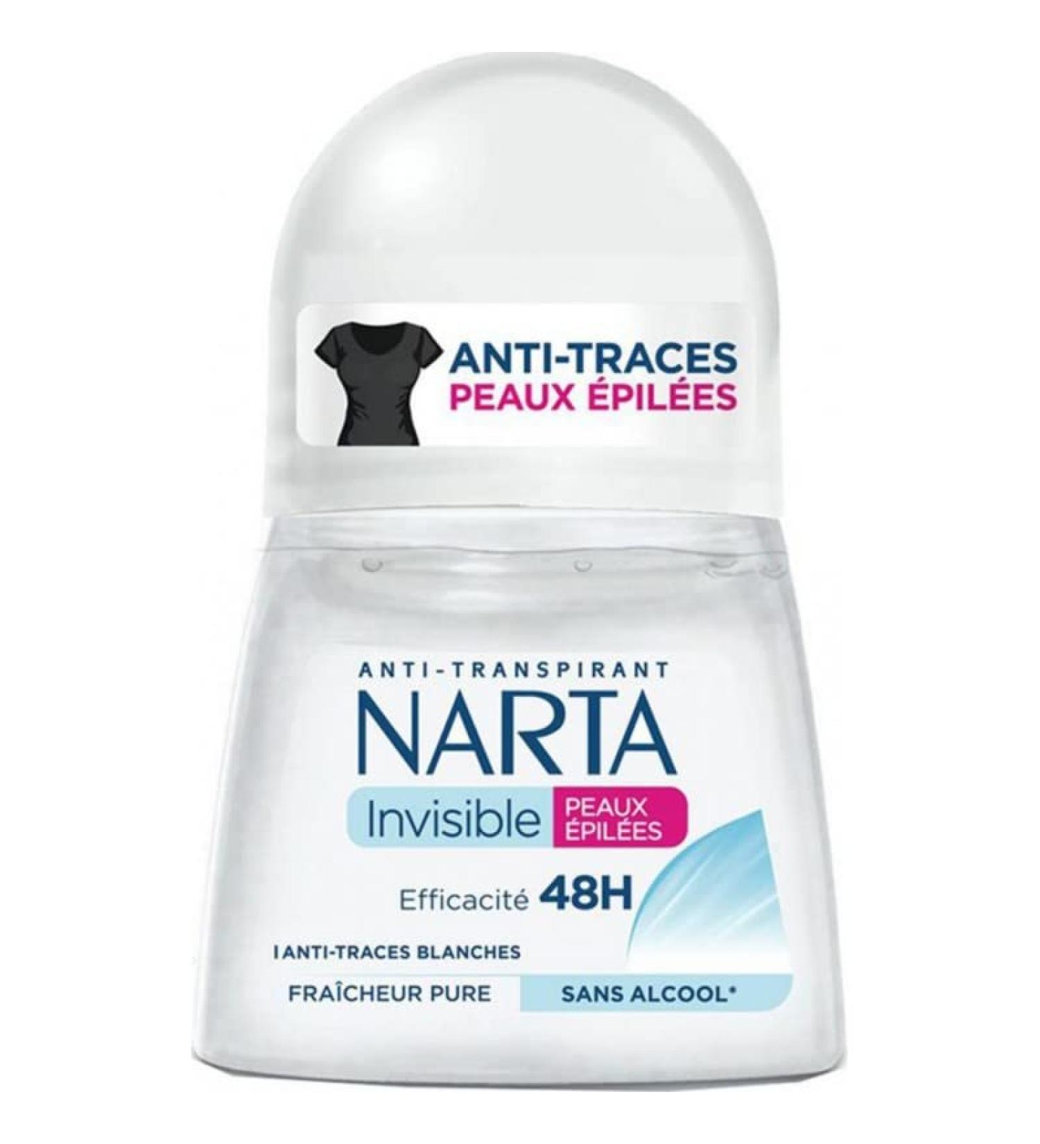 Narta Roll-on Anti-Perspirant 48h Invisible Hairless Skin Pure Freshness 50ml (pack of