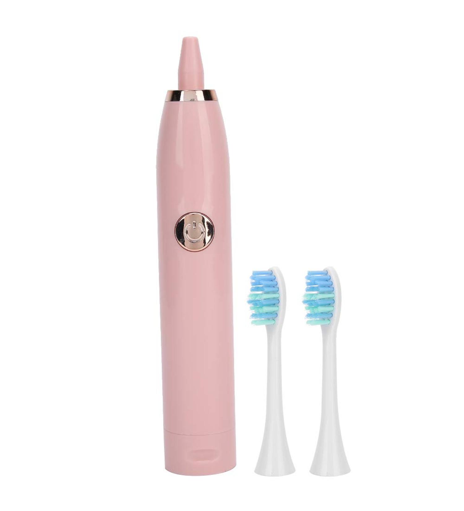 Pink Waterproof Electric Toothbrush - Vibrating Soft Bristles Automatic Cleaning Interchangeable Heads for Adults - Buy Online on GoSupps.com