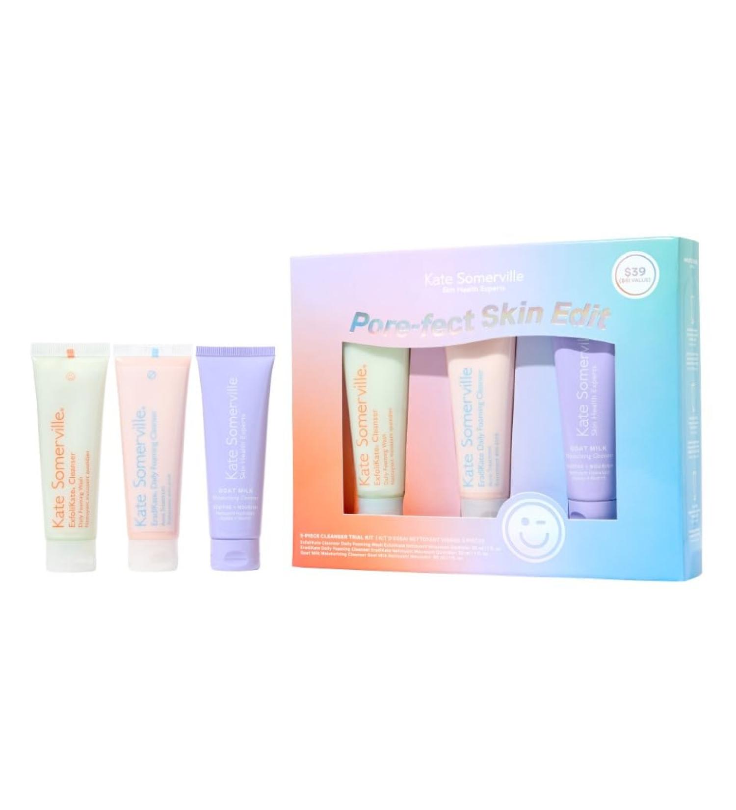 Kate Somerville Pore-fect Skin Edit Travel Kit : ExfoliKate EradiKate & Goat Milk Cleanser Holiday Gift Set - Buy Online on GoSupps.com