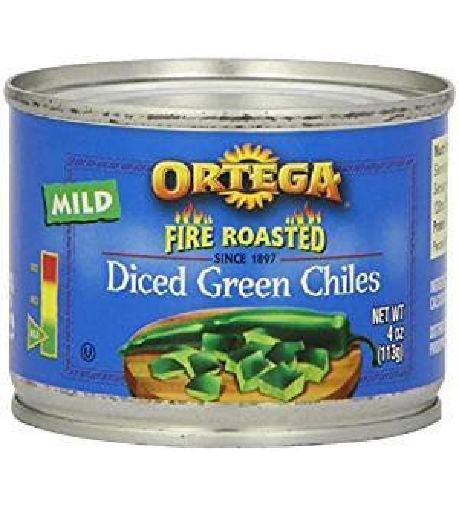Ortega Diced Green Chiles, Mild 4 Oz (Pack of 6)