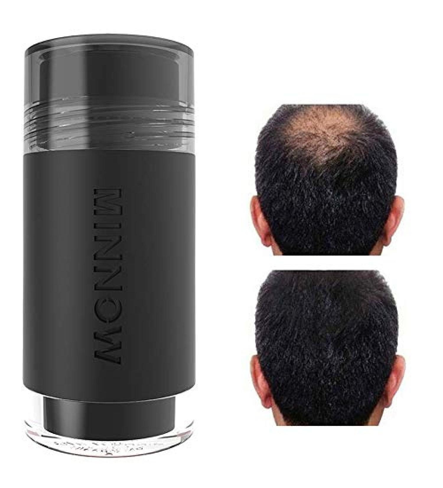 MINNOW Keratin Hair Building Fibers 16g Black - Hair Loss Concealer for Thinning Hair - Buy Online on GoSupps.com