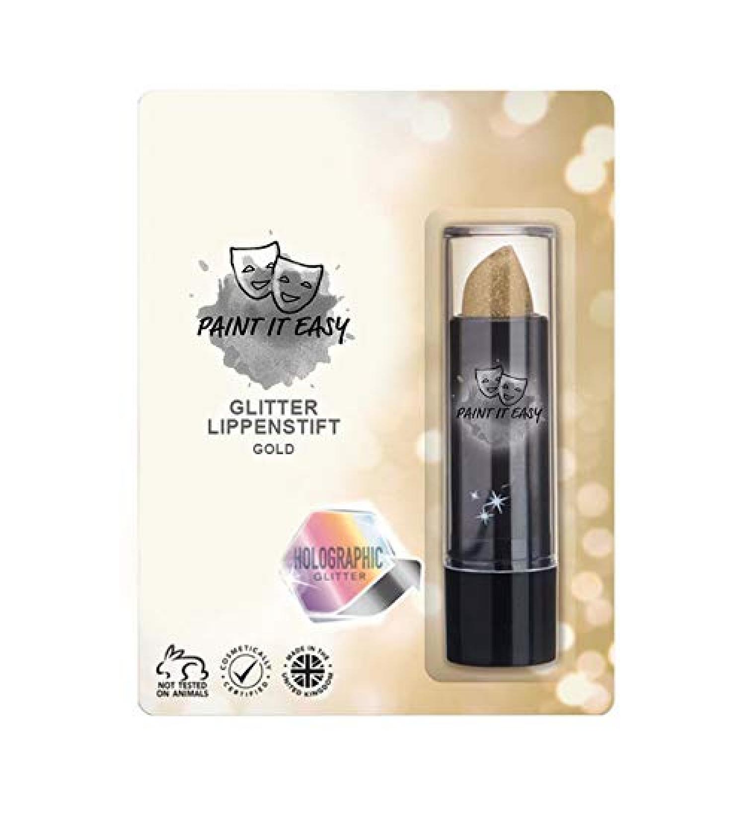 NEW Paint It Easy Glitter Lipstick holographic 5 g gold