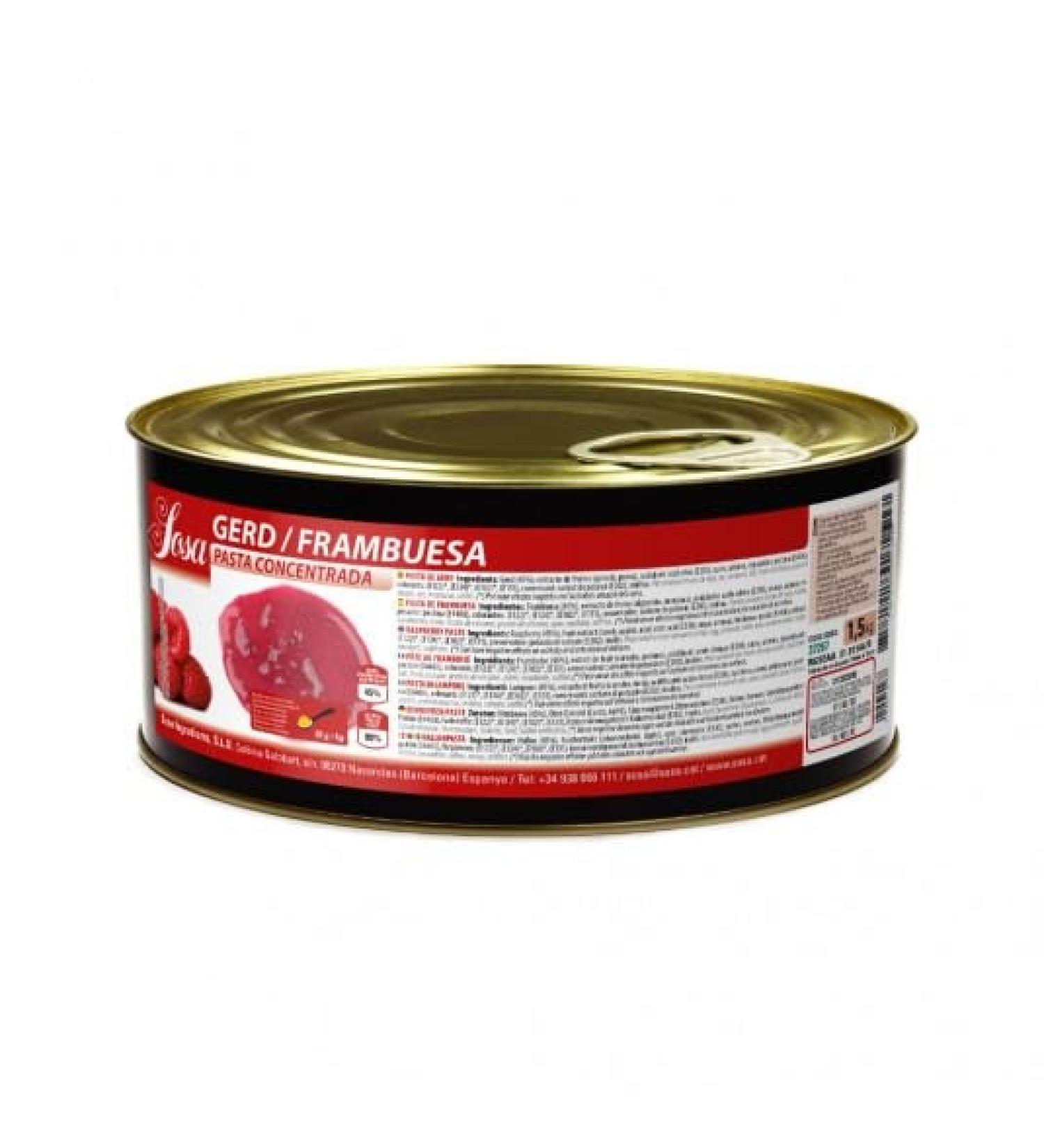 SOSA 1.5kg Raspberry Concentrated Pasta - Ideal for Baking Sauces and Ice Cream - Professional Use - Buy Online on GoSupps.com