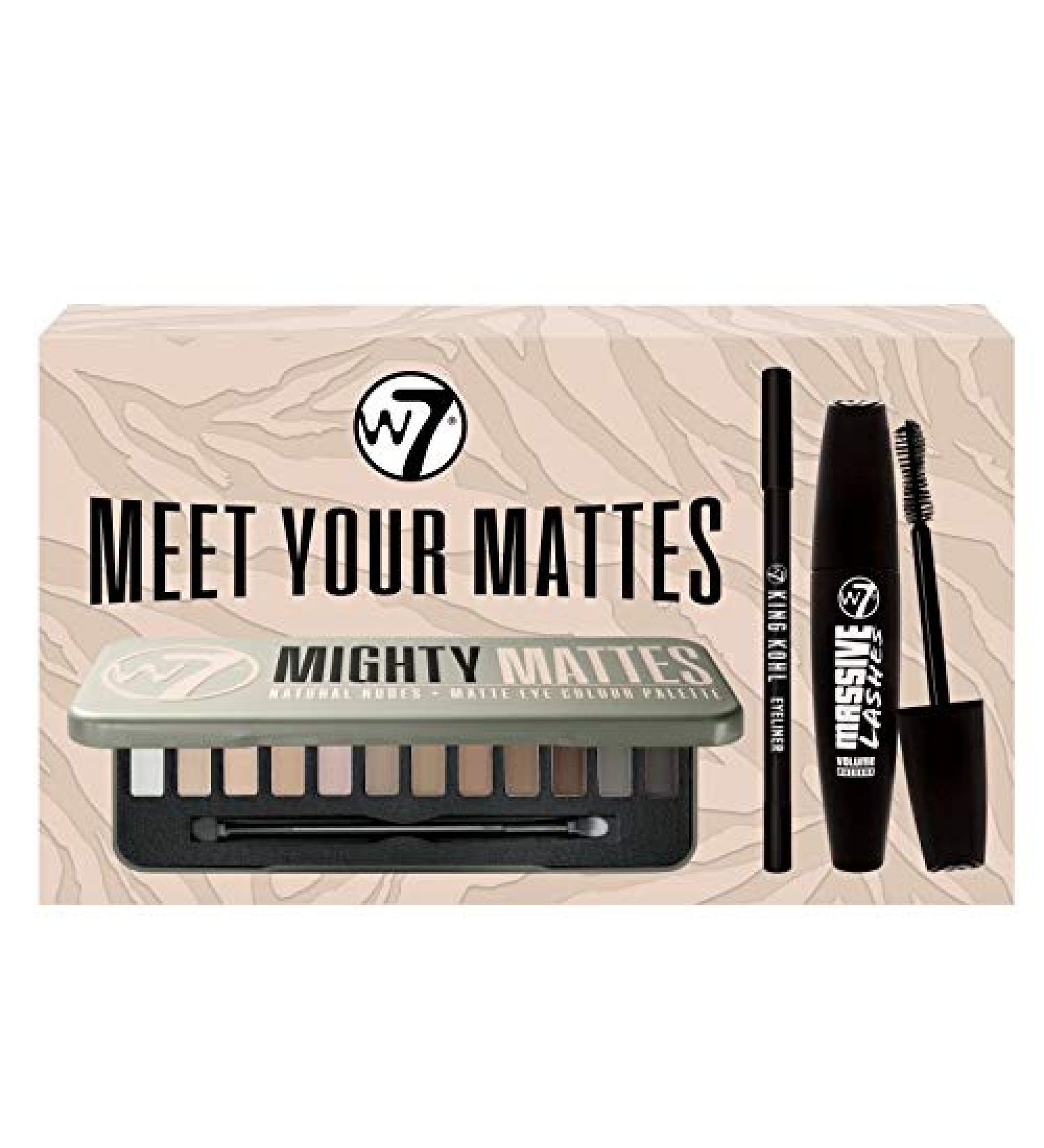 W7 Meet Your Mattes Gift Set - Eyeshadow, Mascara & Eyeliner Makeup Kit | Cruelty Free | Perfect Gift Set - Buy Online on GoSupps.com