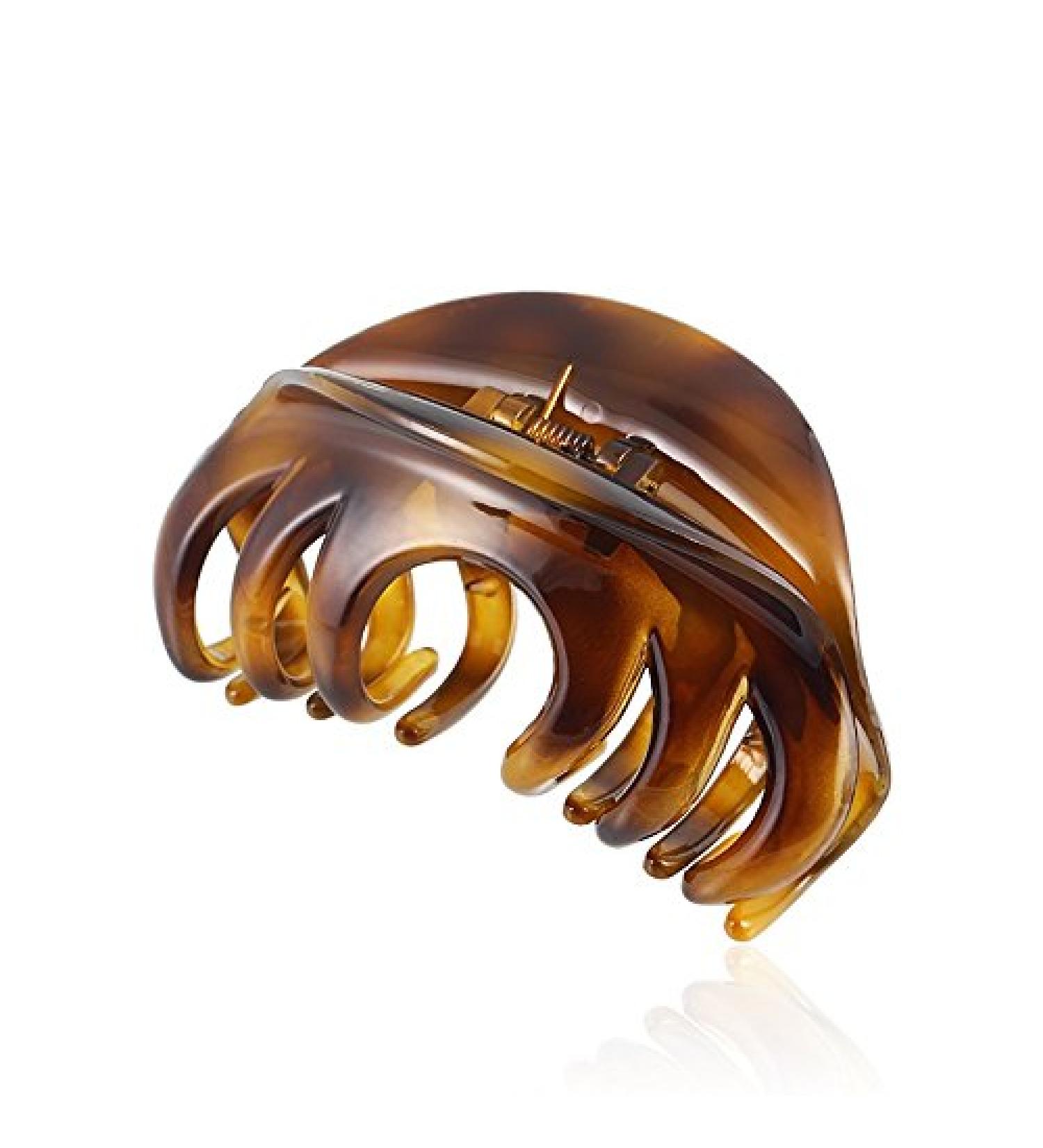 Large Chic Styling Hair Claw Clip - Organic Glass Hair Clamp for Women and Girls - Hair Barrette for Thick Hair Amber - Buy Online on GoSupps.com