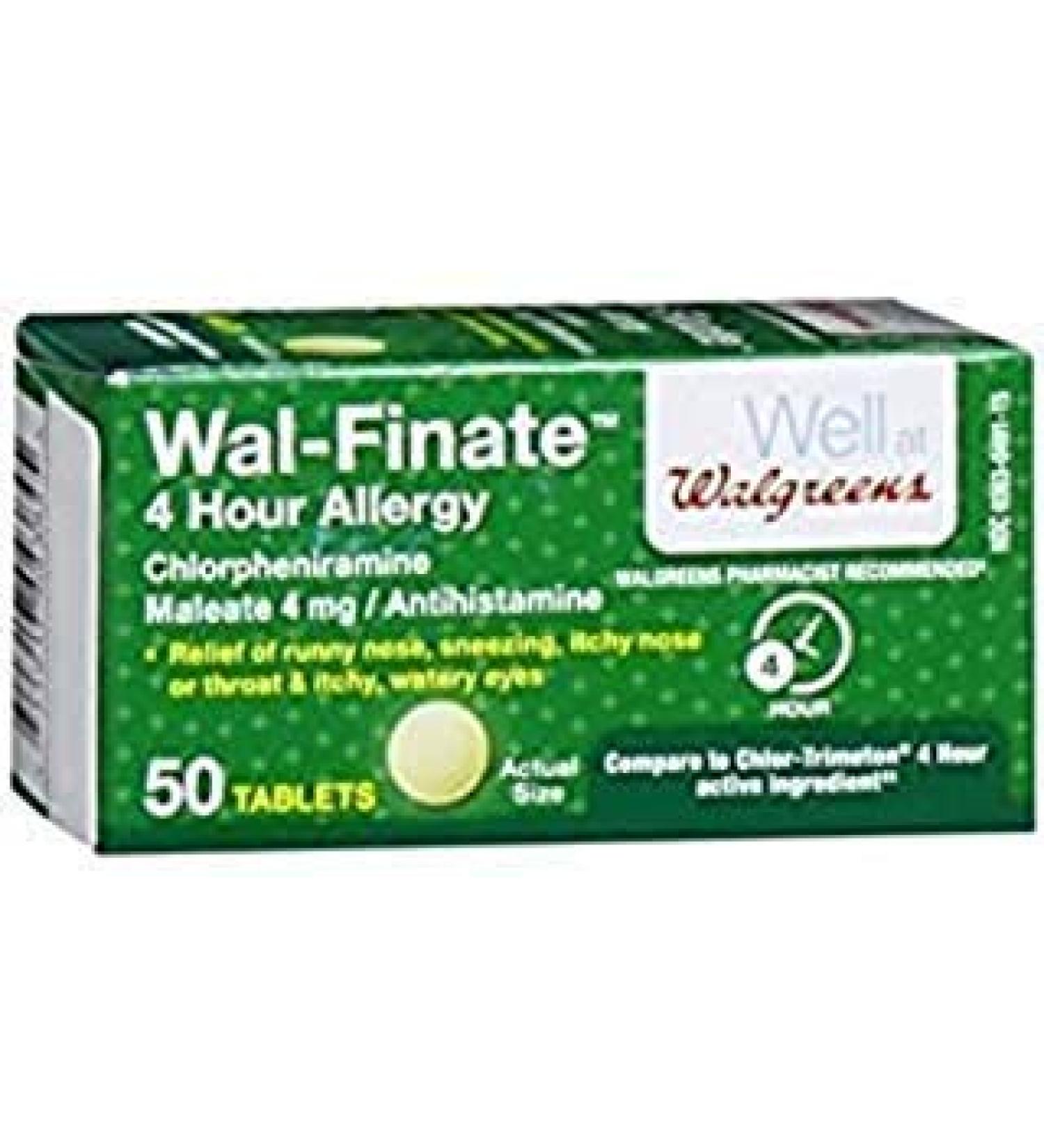 Walgreens Wal-Finate Allergy Relief Tablets 50 ea