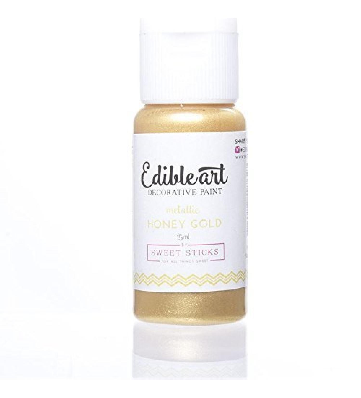 Sweet Sticks Edible Art Decorative Paint Honey Gold 15ml