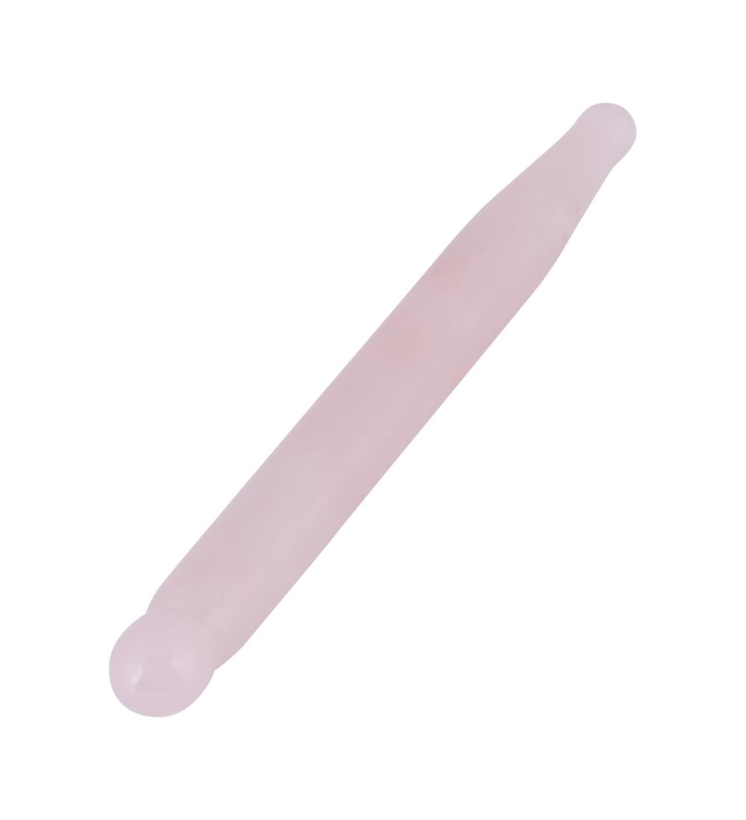 Massage Stone Stick - 12 cm Natural Rose Quartz Acupressure Pen for Facial Massage & Gua Sha Tool - Buy Online on GoSupps.com