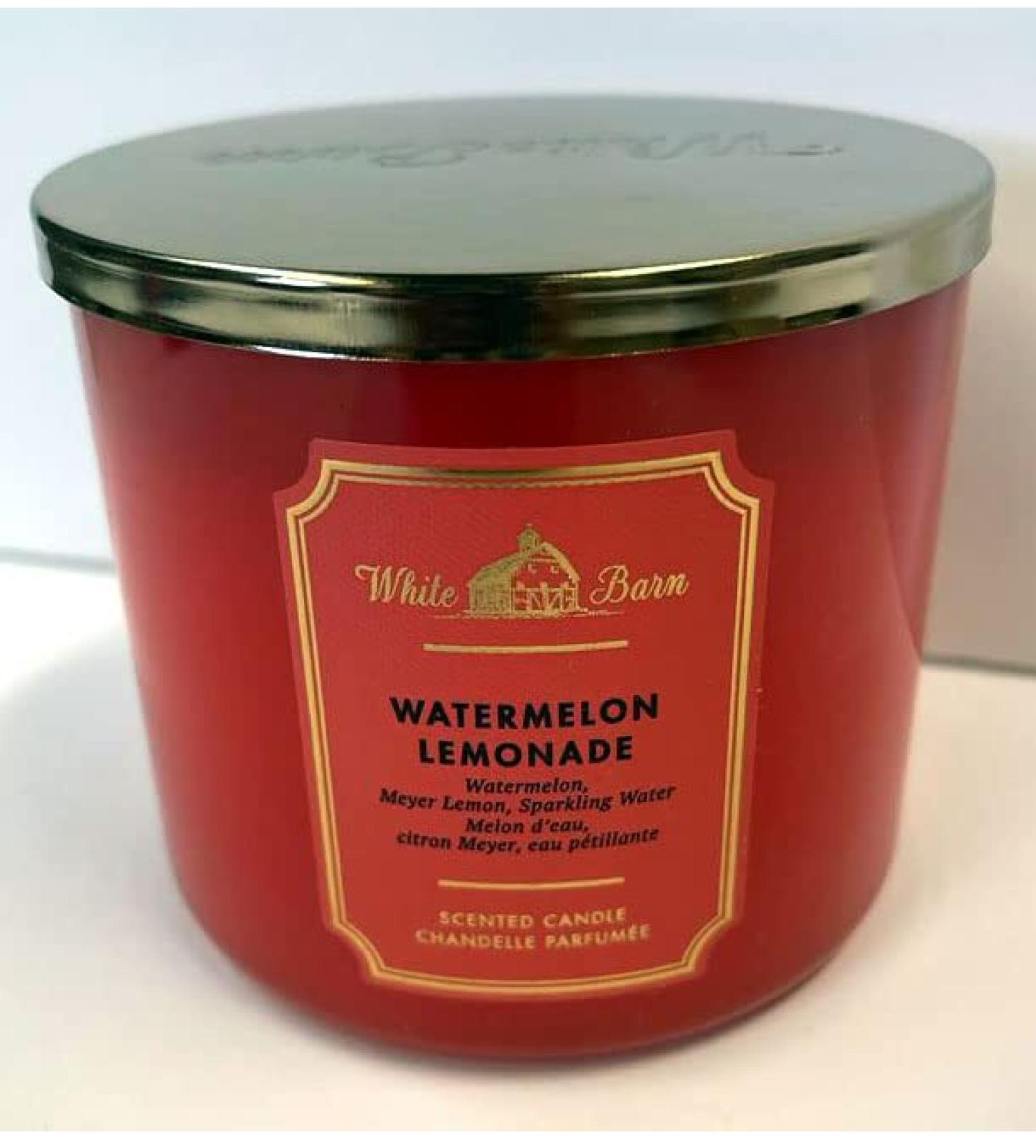 Shop Bath & Body Works White Barn 3-Wick Candle with Essential Oils - Watermelon Lemonade - 14.5 oz - 2021 Core Scents - International Shipping Available - Buy Online on GoSupps.com