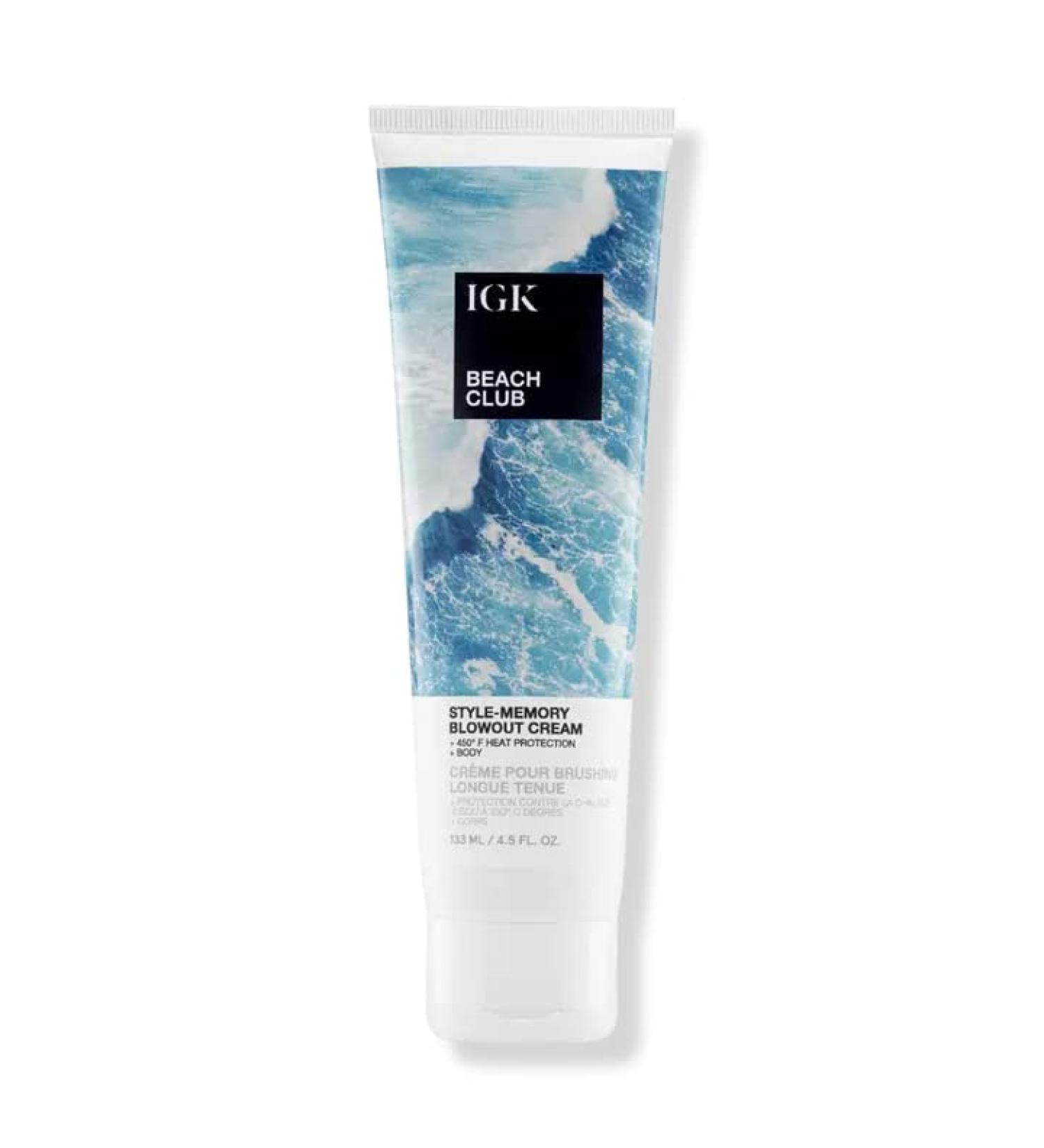 IGK BEACH CLUB Style-Memory Blowout Cream - 4.5 Oz | Vegan, Cruelty-Free, Volume & Bounce + Heat Protectant - Buy Online on GoSupps.com