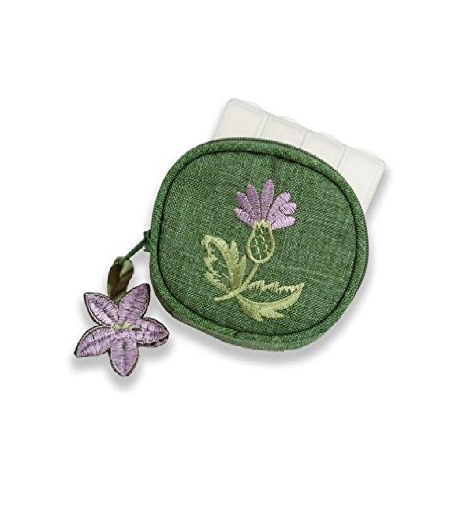Pill Box in Balmoral Thistle Design - Elegant & Functional Medication Organizer for Travel & Daily Use - Buy Online on GoSupps.com