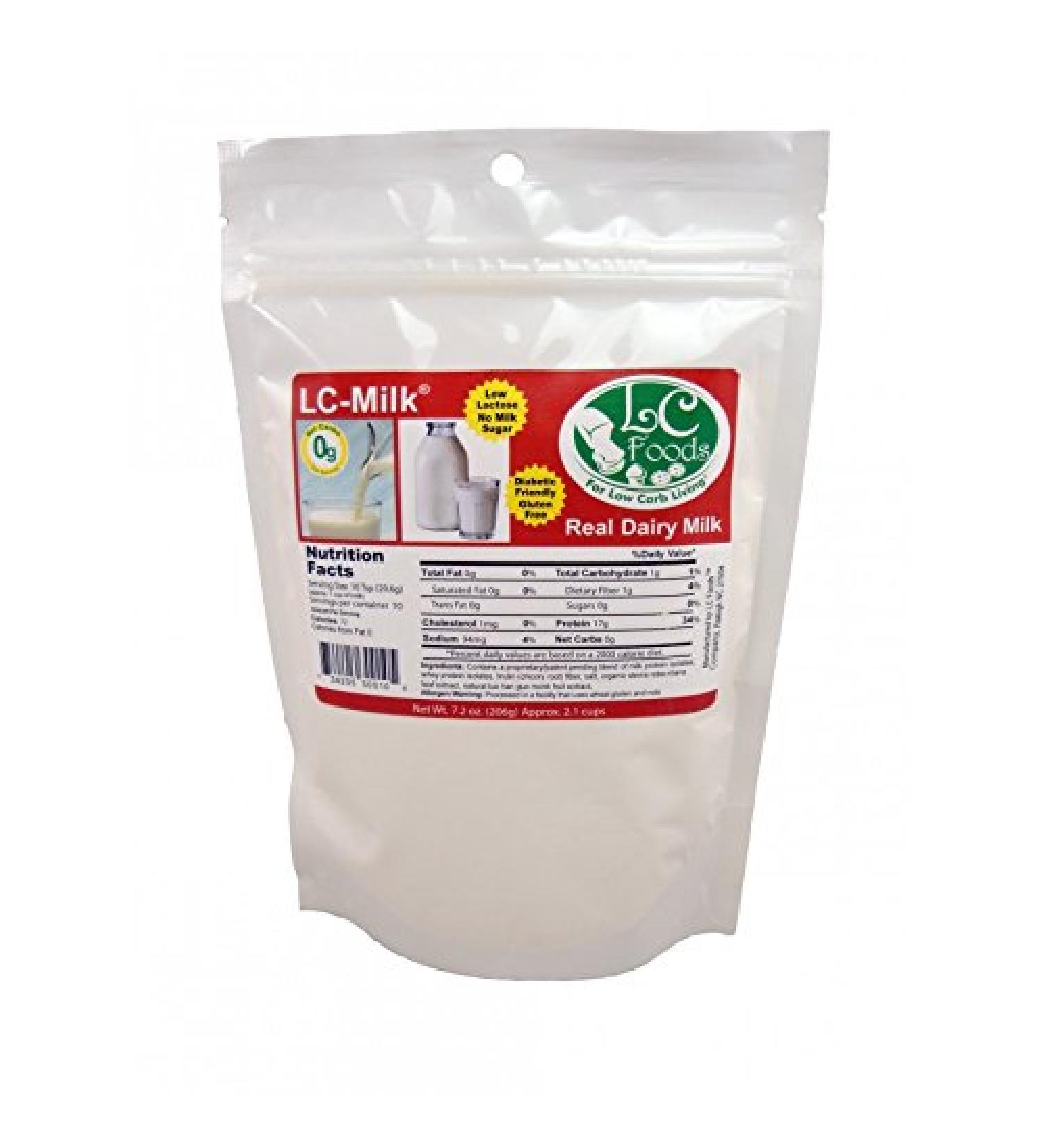 Low Carb Milk Mix - LC Foods - All Natural - High Protein - Low Lactose - High Calcium - No Sugar - Diabetic Friendly - Low Carb Milk - 7.2 oz