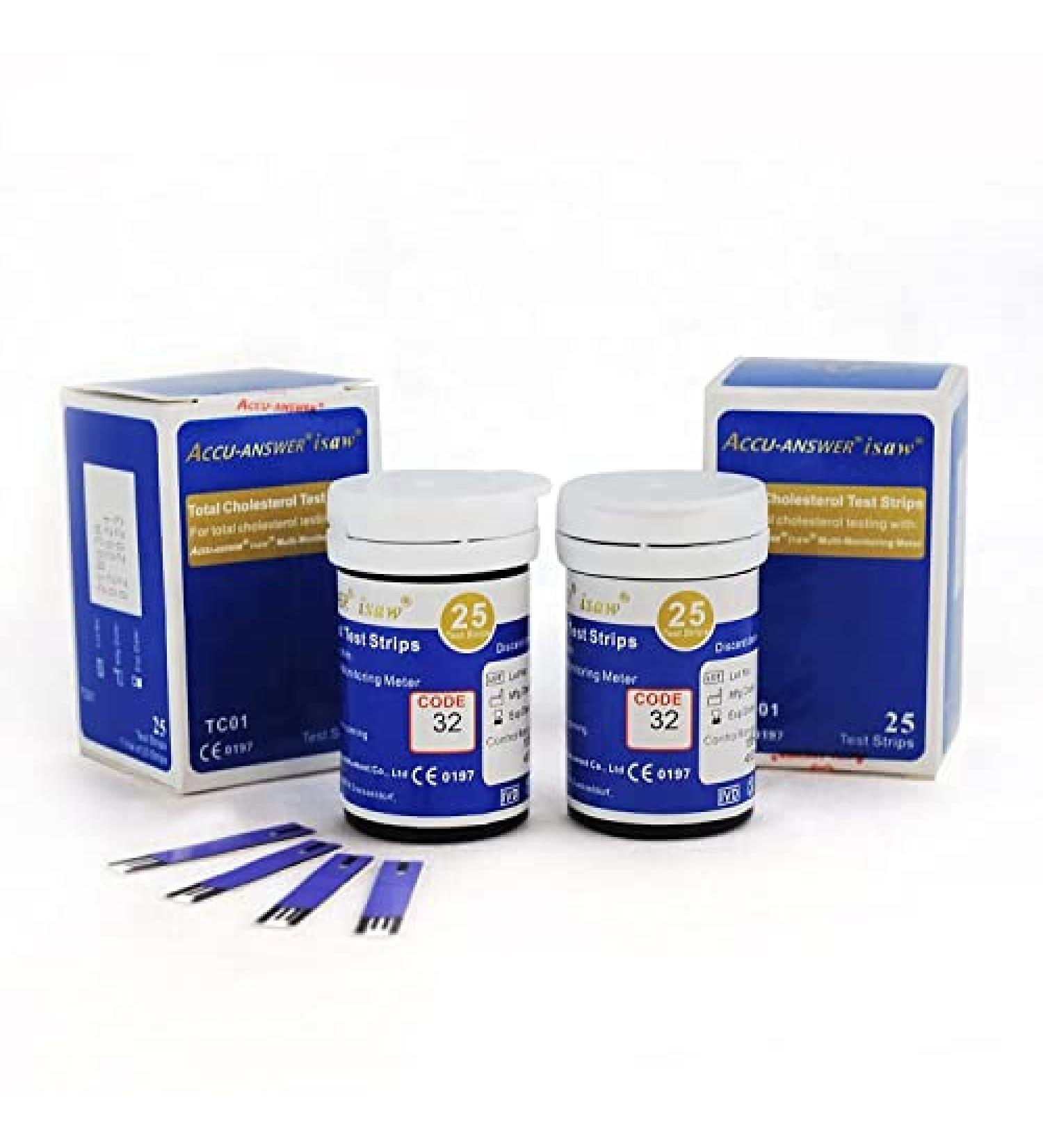 Accu-Answer iSaw Total Cholesterol Test Strips (25 Count) for 4-in-1 Multimeter Testing Device - Buy Online on GoSupps.com
