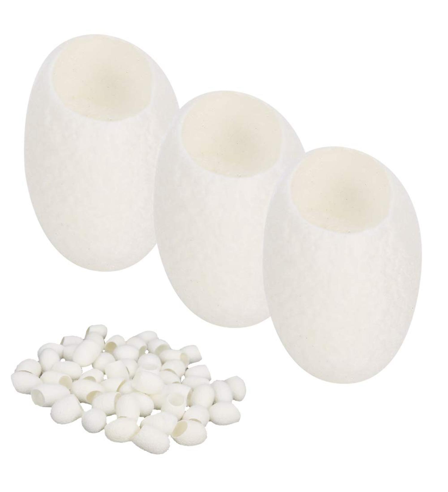 Lot de 50 Boules Exfoliantes de vers Soie pour un Nettoyage en Profondeur Soins du Visage Cocons en Soie Naturelle pour claircir la Peau Convient les Types de Peau - Buy Online on GoSupps.com