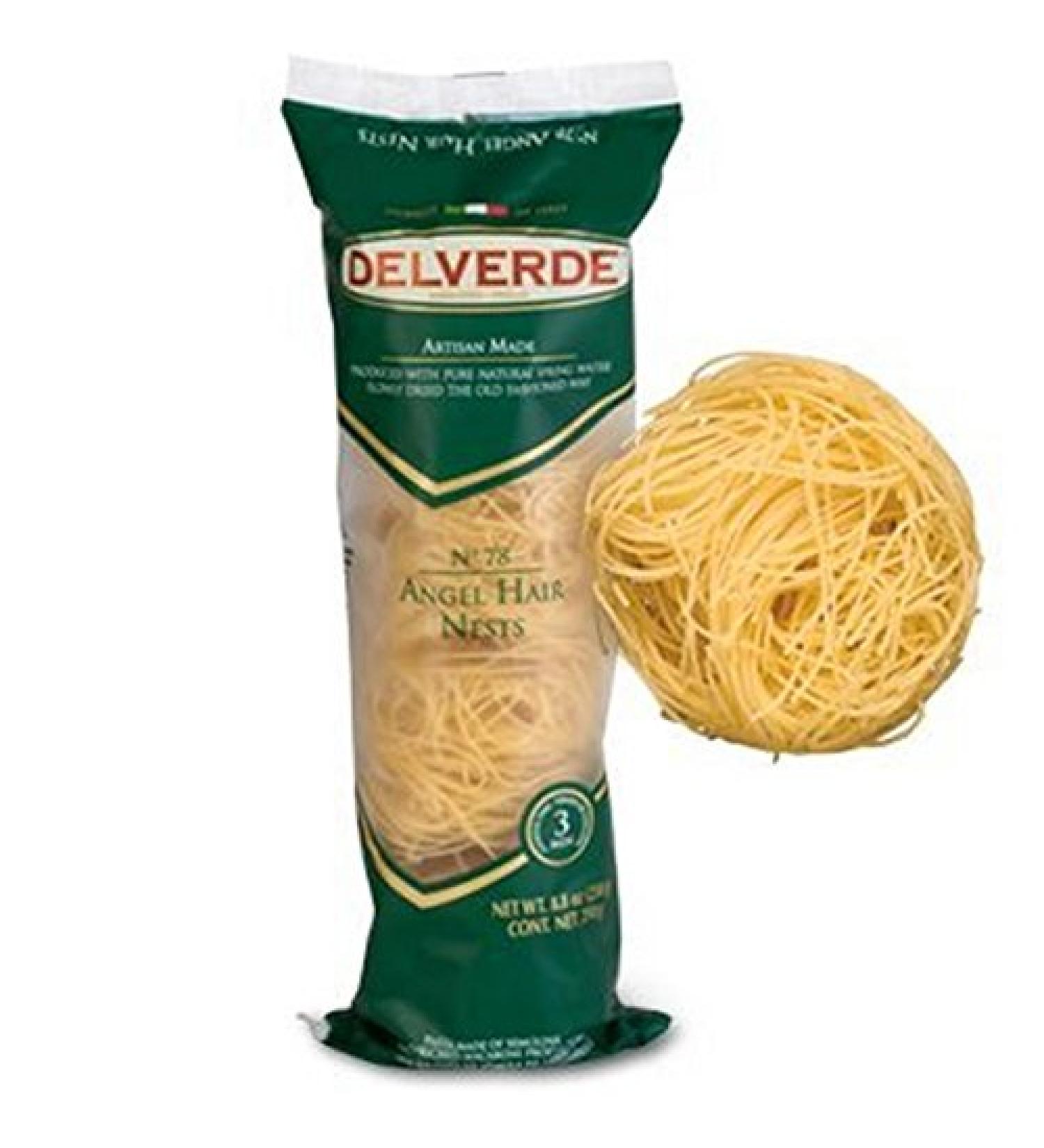 Delverde Angel Hair Nest Pasta 8.8 Ounce - 12 per case.