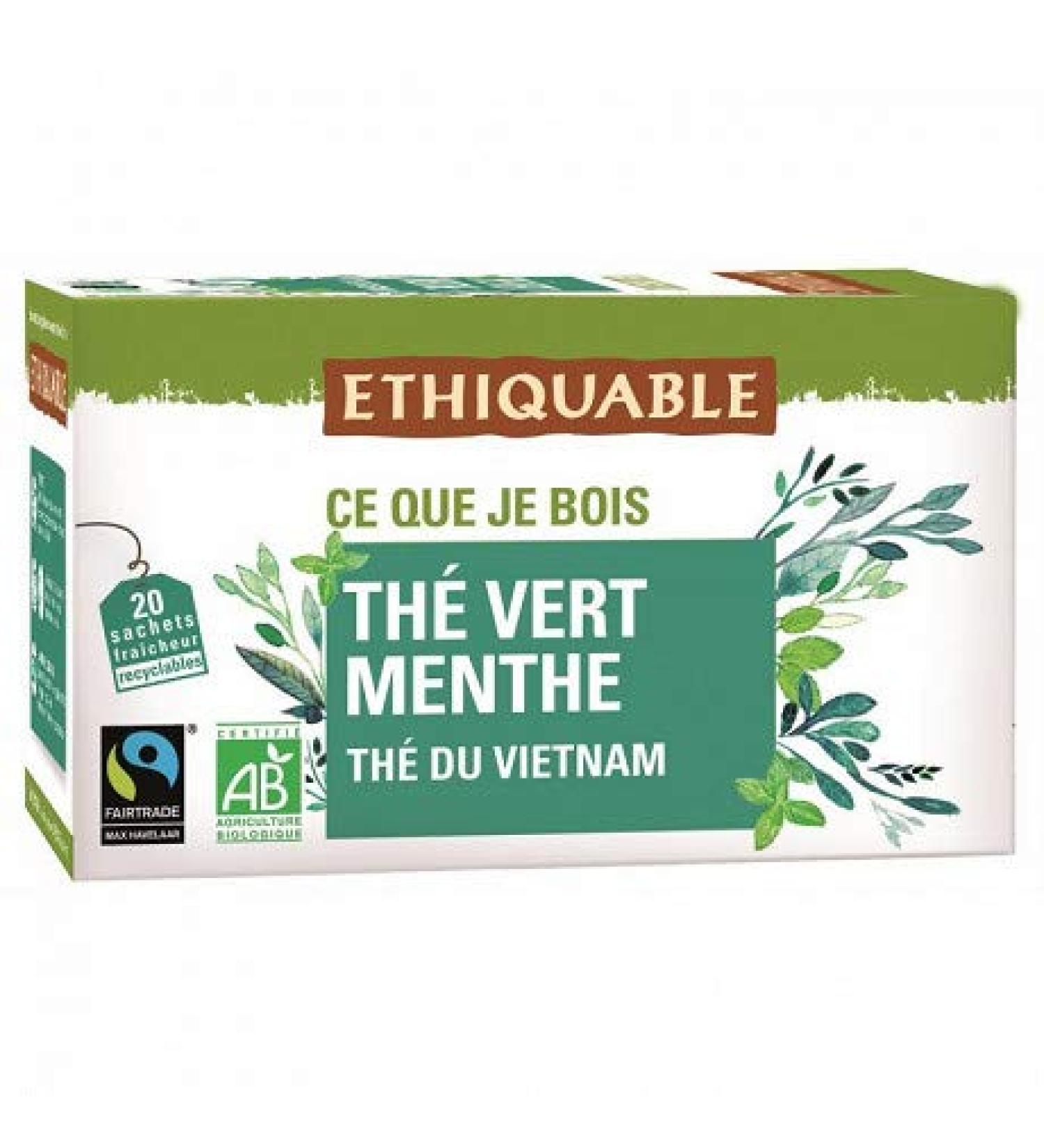 ETHIQUABLE - Th Vert La Menthe Bio 36G - Lot De 4 - Vendu Par Lot