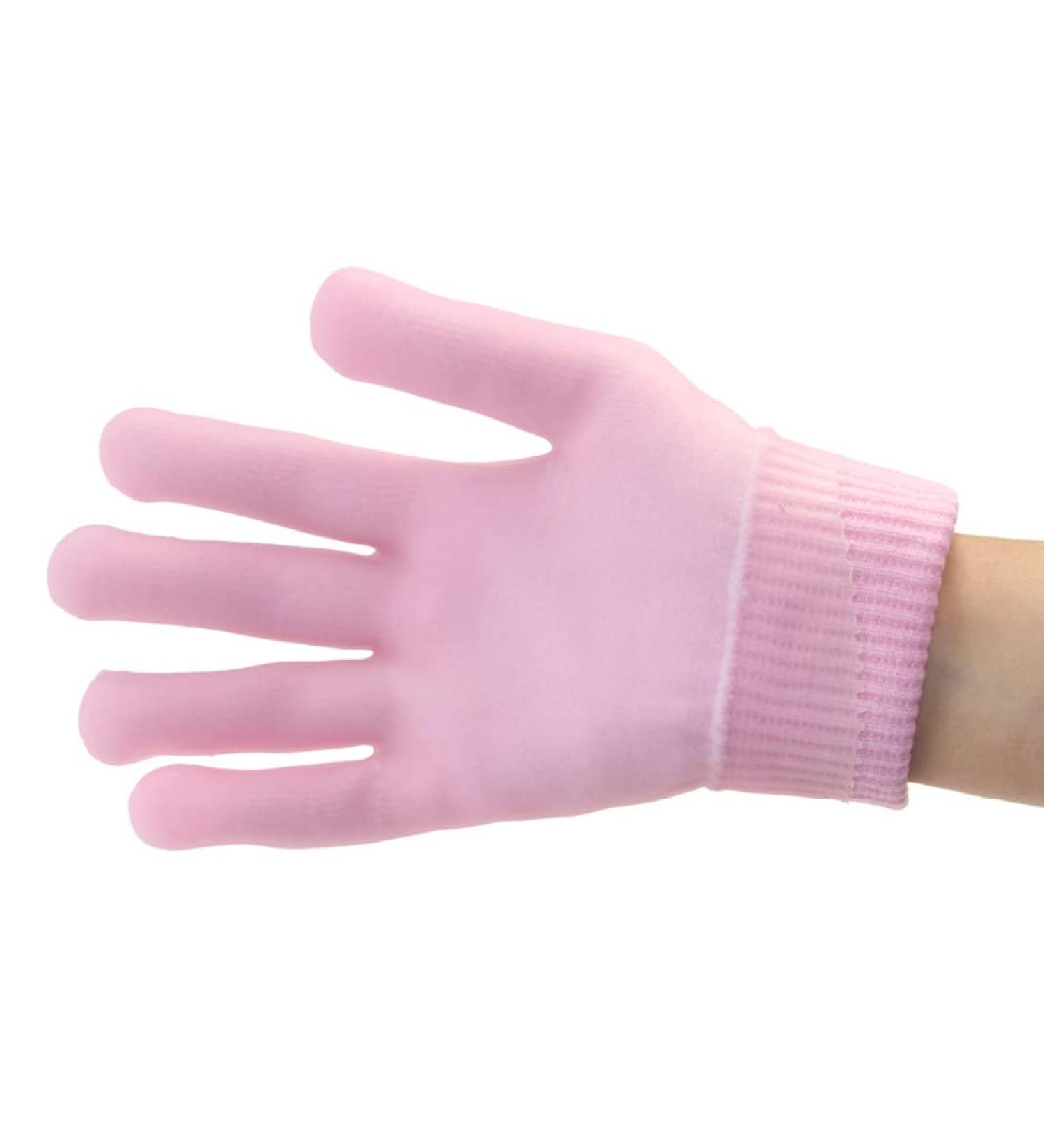 1Pair Moisturizing Spa Gloves Soft Cotton Gel Lining Gloves with Plant Essential Oil and Vitamin E Beauty Gloves for Dry Rough Hands Skin(Pink) Gloves Cotton - Buy Online on GoSupps.com