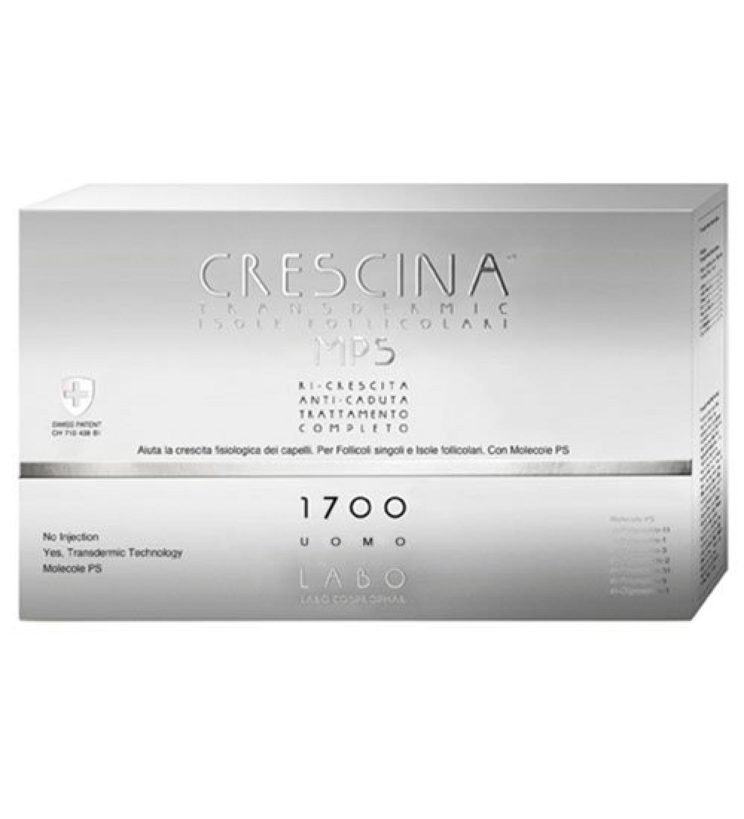 LABO CreSCINA TRANSDERMIC MPS FOLLICOLAR ISOLATES COMPLETE TREATMENT RI-CRESCITA + ANTI-CADUTA 1700 Hair Care Men 20+20 Vial