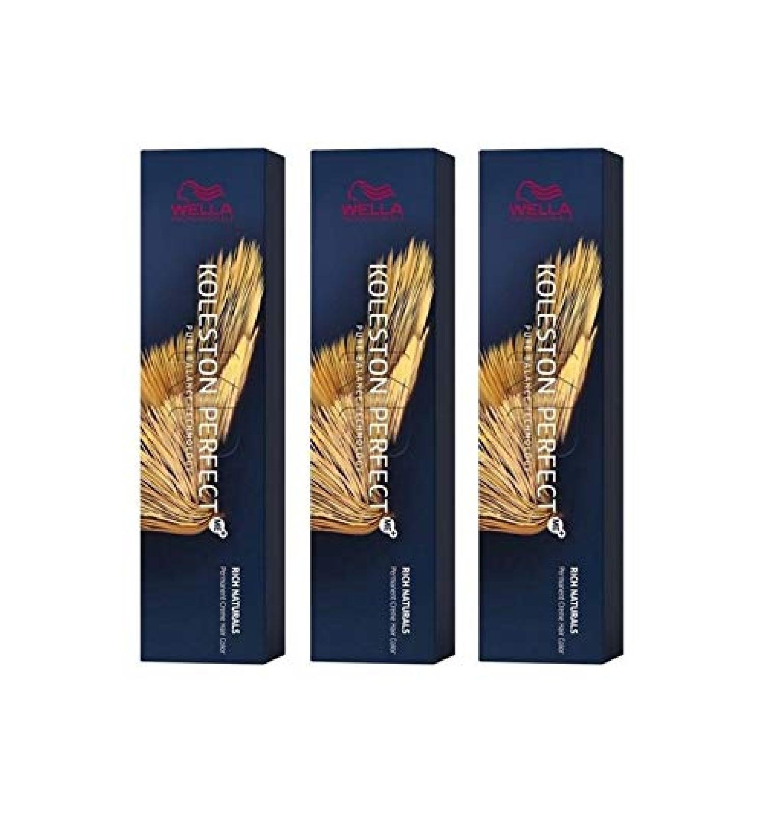 Wella 3 pack Koleston Perfect Me+ KP RICH NATURALS 7/1 medium blonde ash