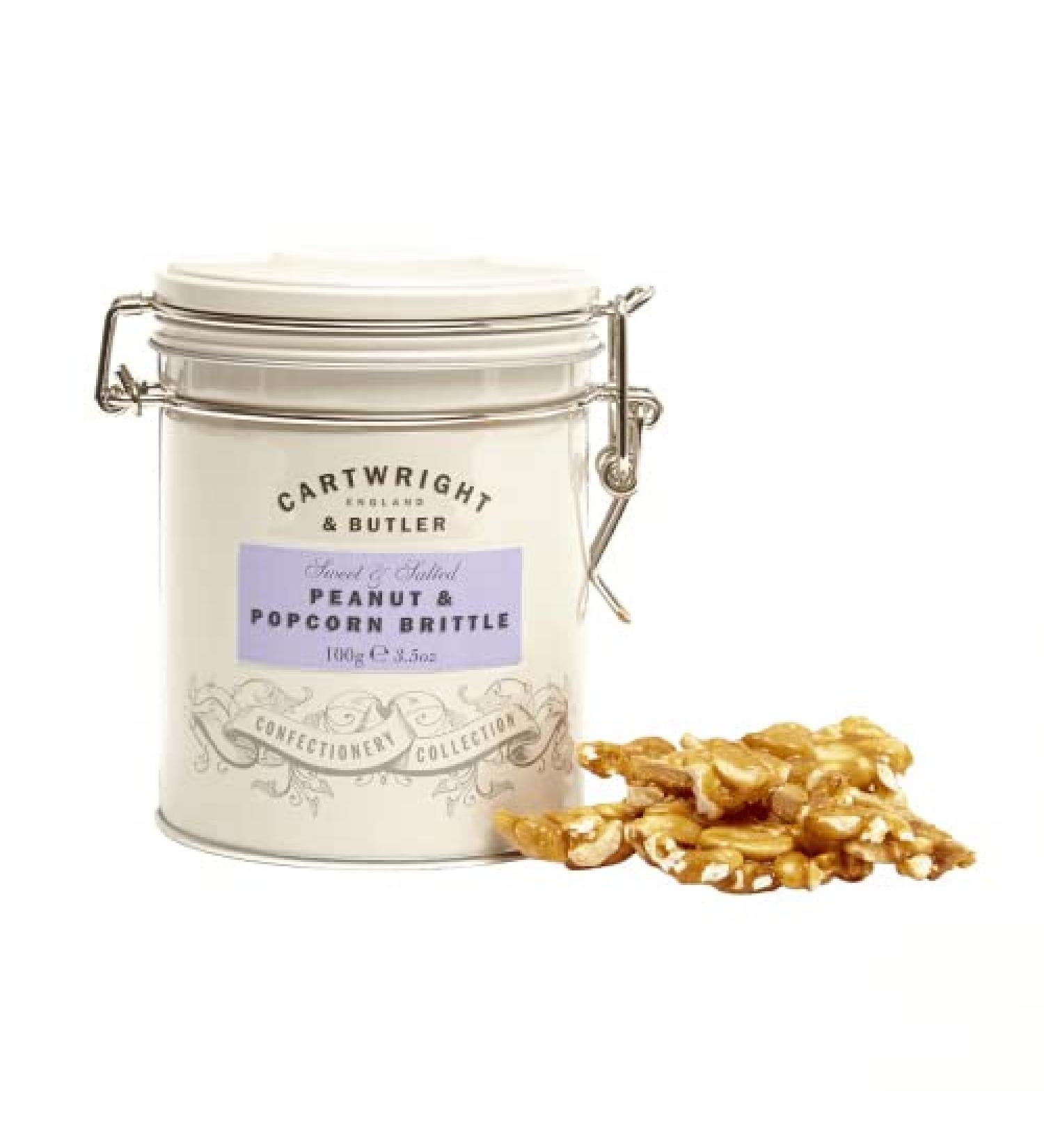 Cartwright and Butler Peanut and Popcorn Brittle In Tin