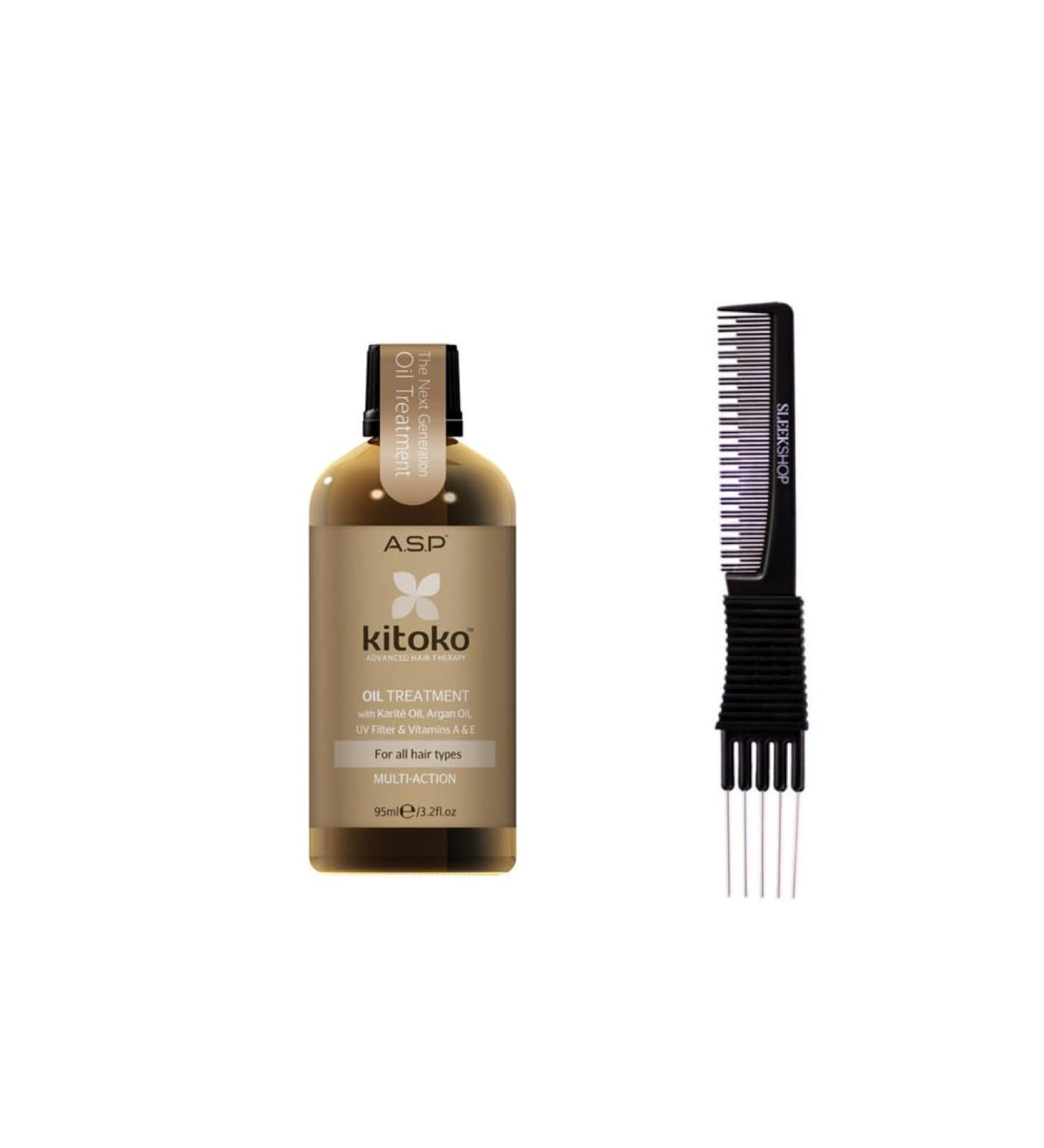 Affinage Kitoko Oil Treatment (3.2 oz) with Teasing Comb Pack 1