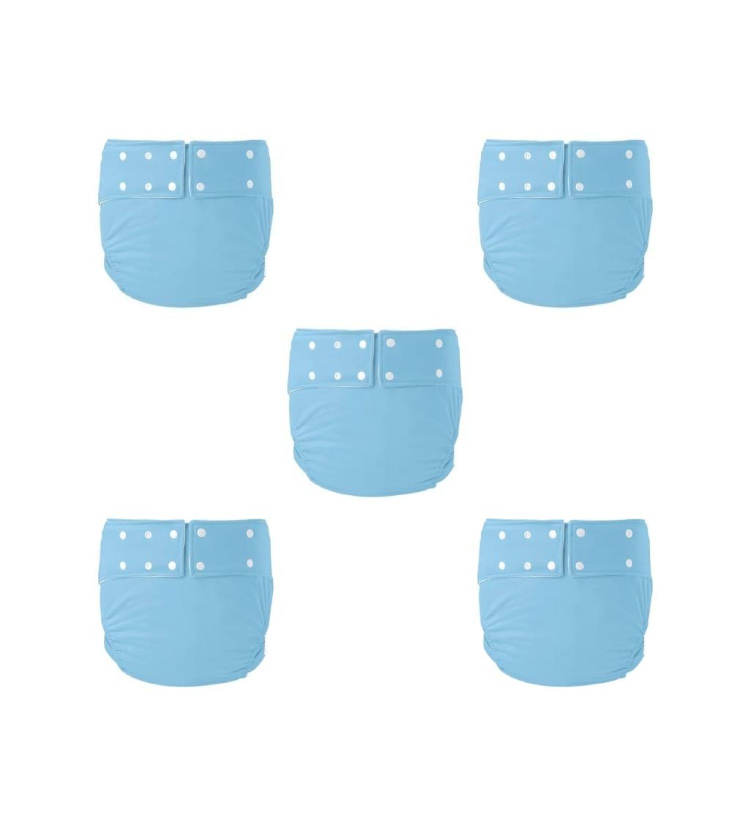 5 Set Adult Cloth Diapers | Reusable Incontinence Solution | Light Blue 72-92 cm - Comfortable & Eco-Friendly - Buy Online on GoSupps.com