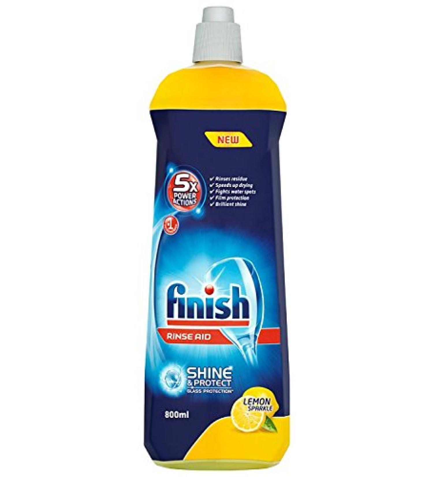 Finish Rinse Aid Shine and Dry Lemon 800ml - Sparkling Clean Dishes Guaranteed - Buy Online on GoSupps.com