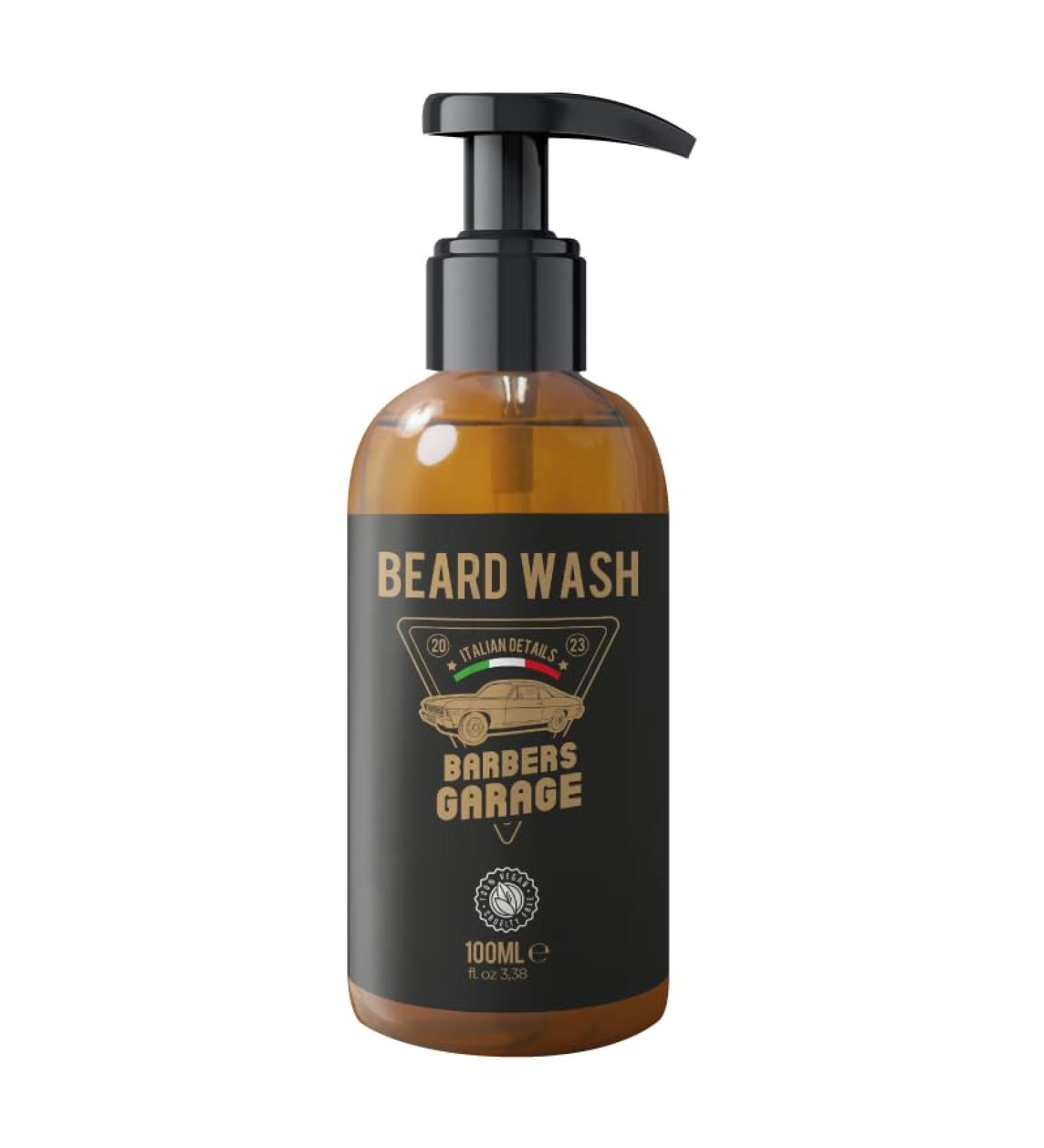 Veana Barbers Garage Beard Cleansing Milk (100 ml) - Italian Details - With Deep Cleansing Effect Aloe Vera & Myrtle Extract Against Annoying Shaving Dandruff