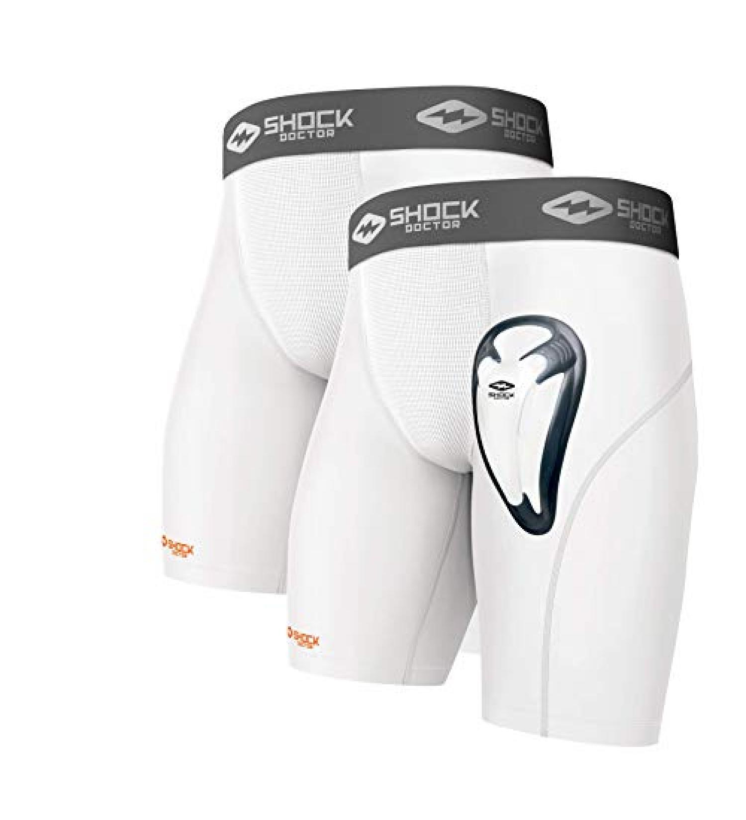 Shock Doctor 2 Pack Compression Shorts with Bio-Flex Cup - Adult Small | Ideal for Baseball, Hockey, Lacrosse | Men's/Youth - Buy Online on GoSupps.com