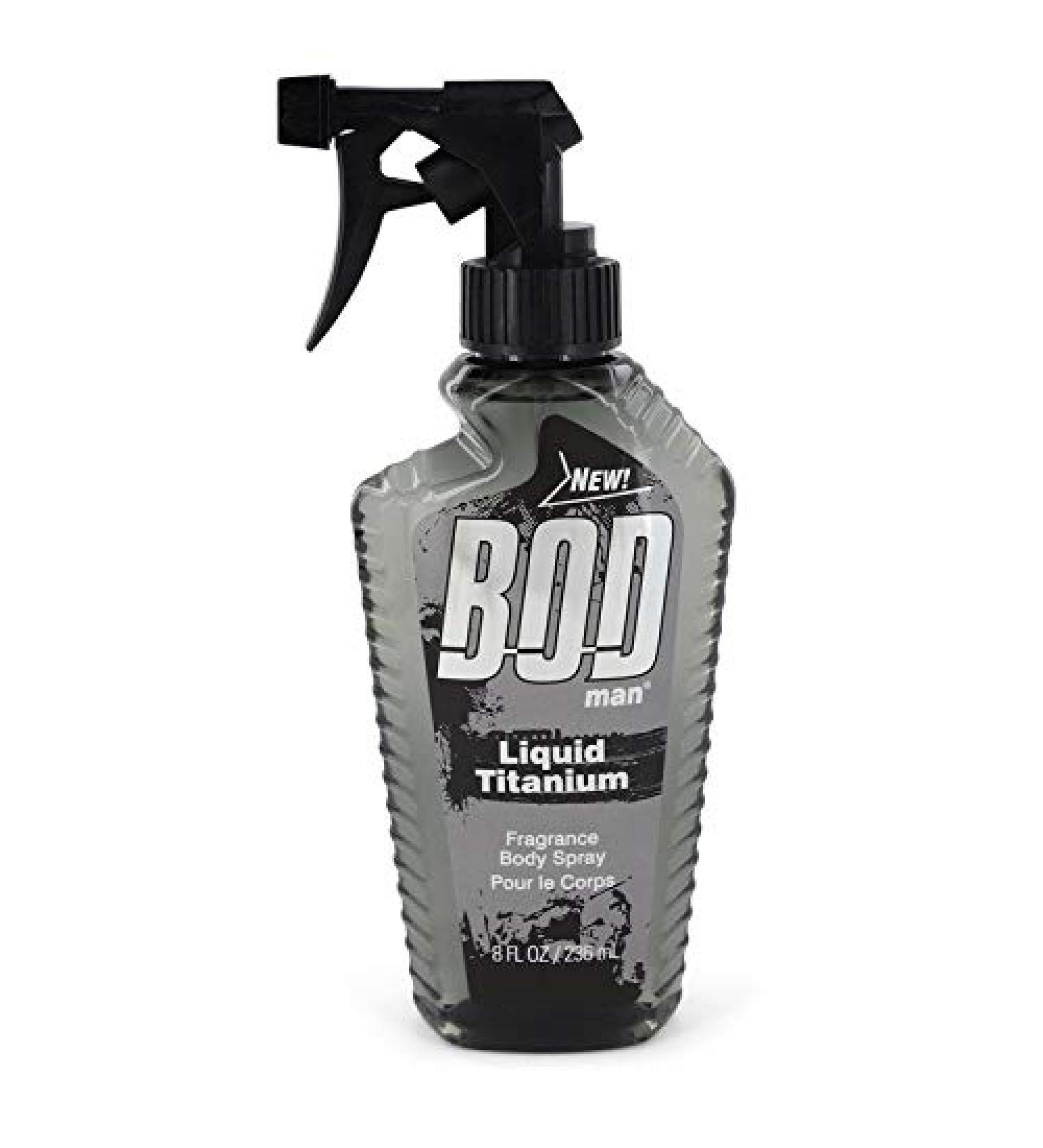 Bod Man Liquid Titanium by Parfums De Coeur Fragrance Body Spray 8 oz Men