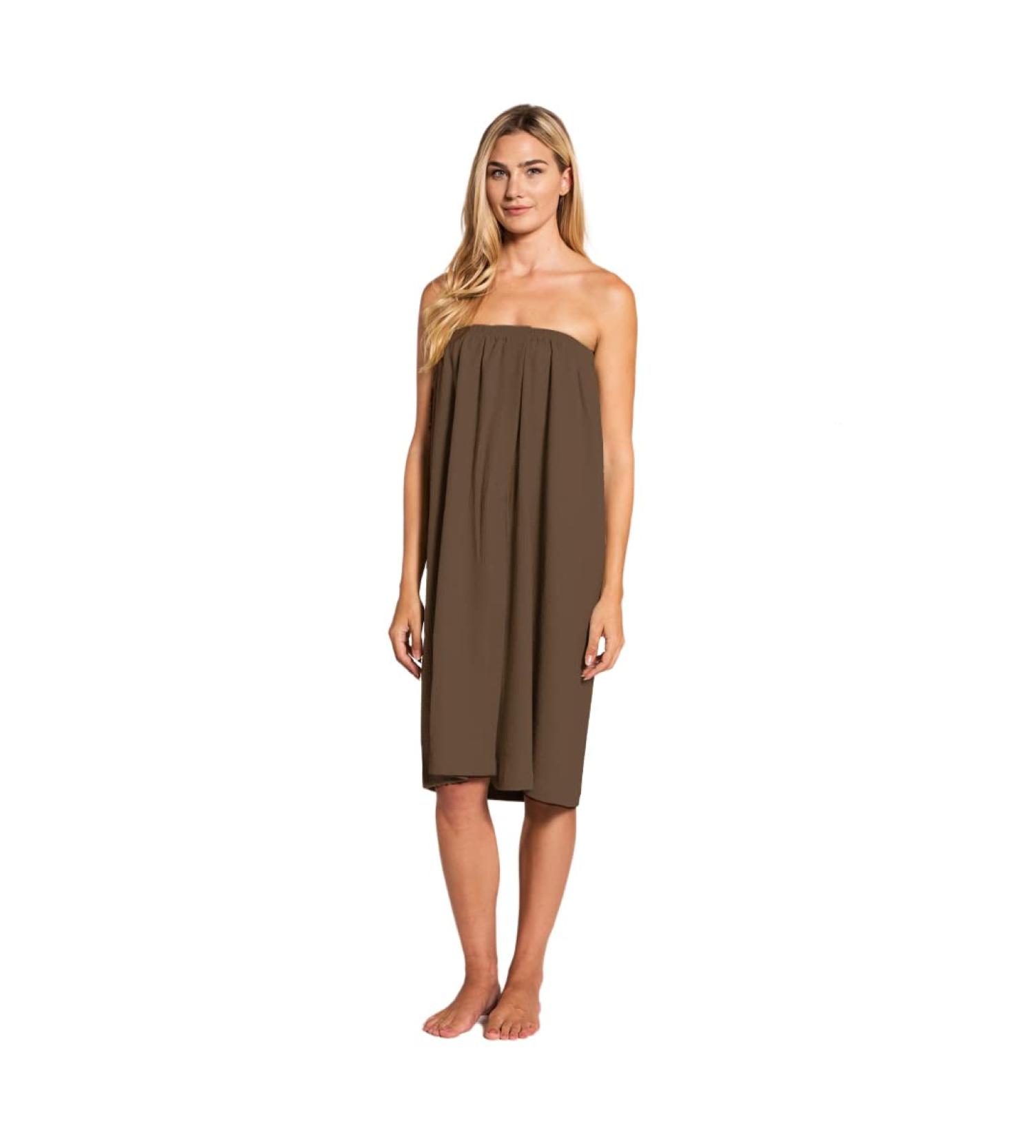 Canyon Rose Waffle Weave Long Spa Wrap - Luxurious Body Wrap in Brown - Buy Online on GoSupps.com