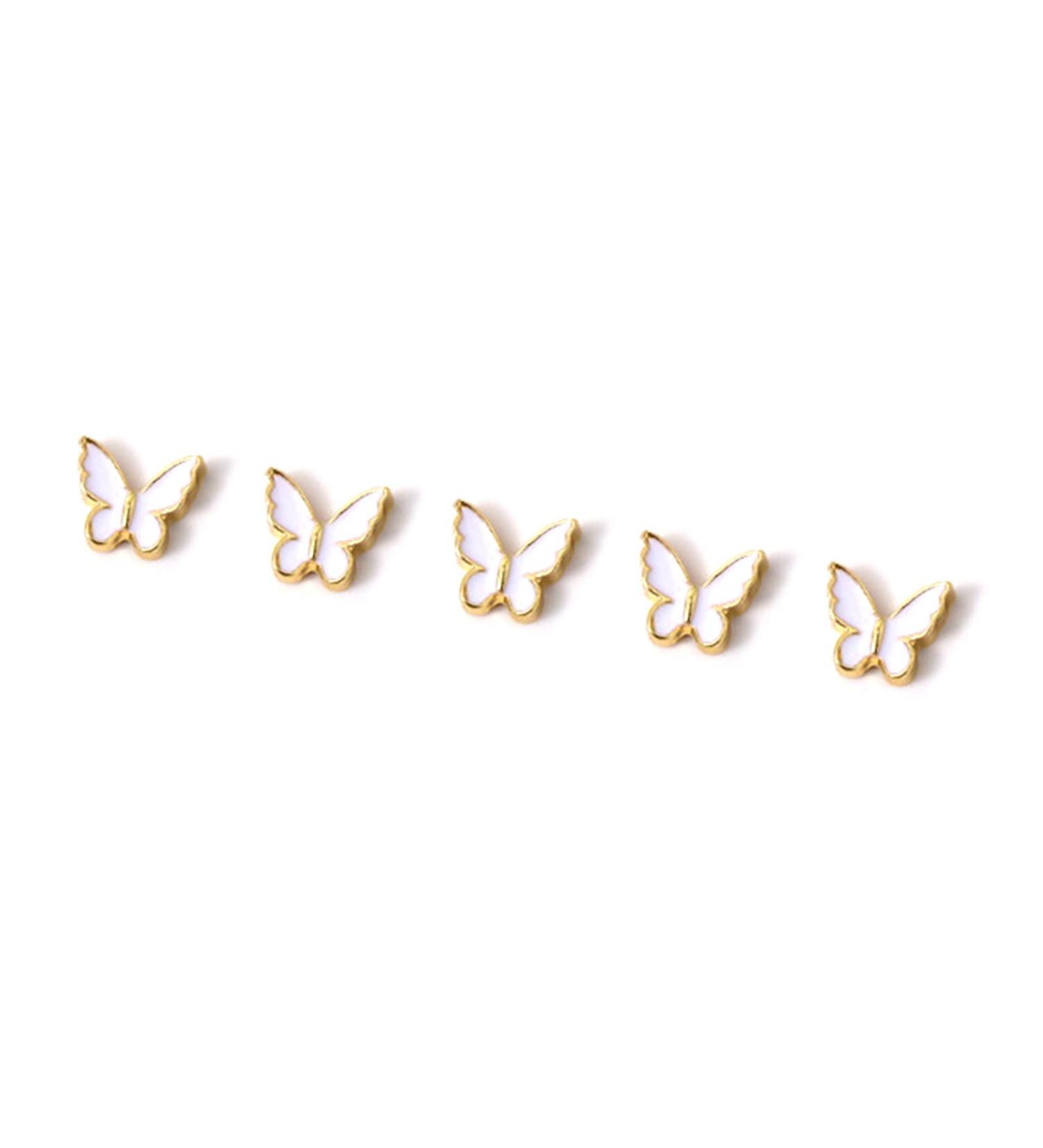 FEIlei 5Piece Colorful Metal Butterfly Nail Decoration Butterfly Charm for DIY Manicure - Buy Online on GoSupps.com