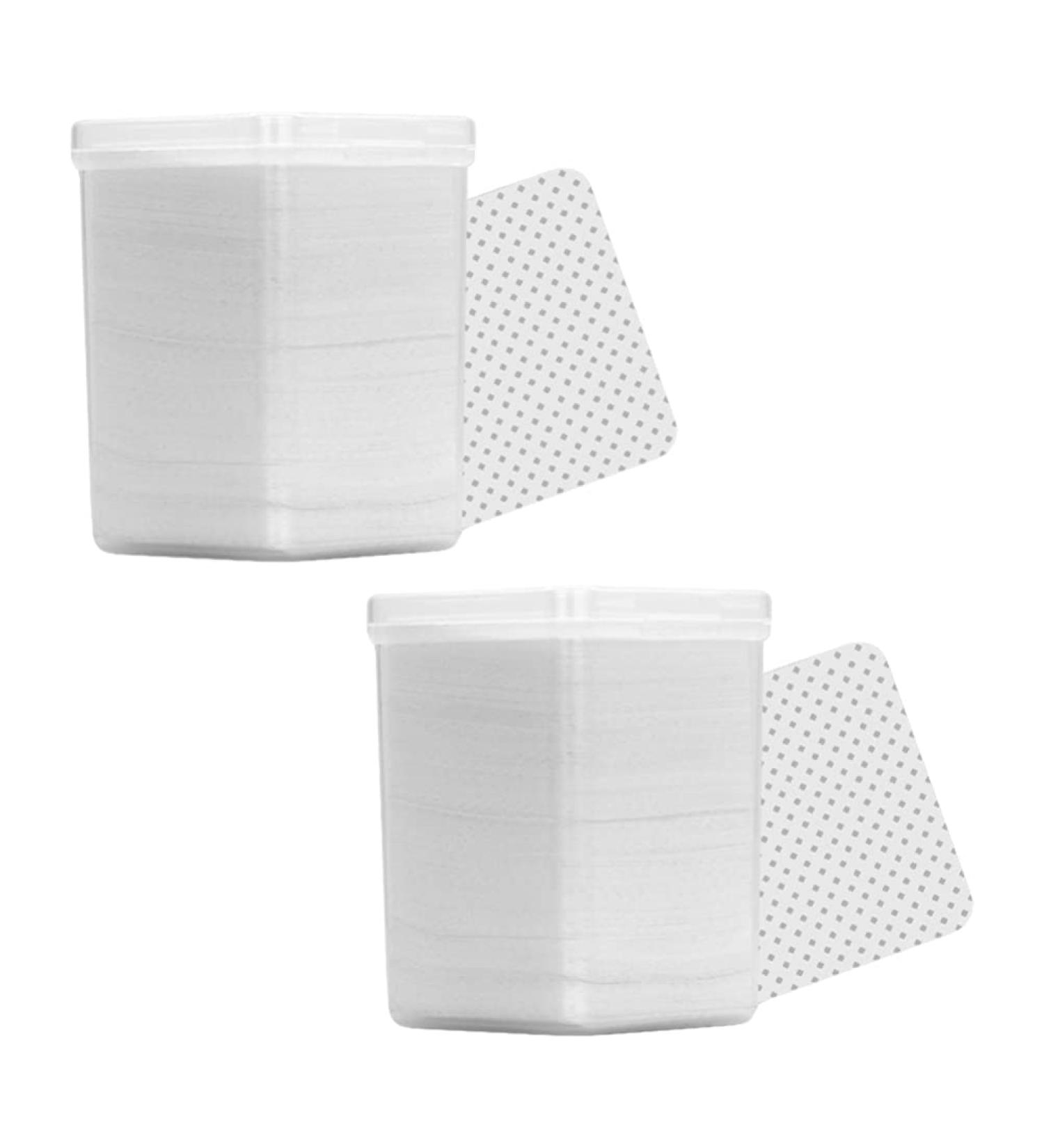 2 Box 400Pcs Eyelash Extension Glue Wipes | Nail & Lip Cleaning Cotton Remover Pads - White - Buy Online on GoSupps.com