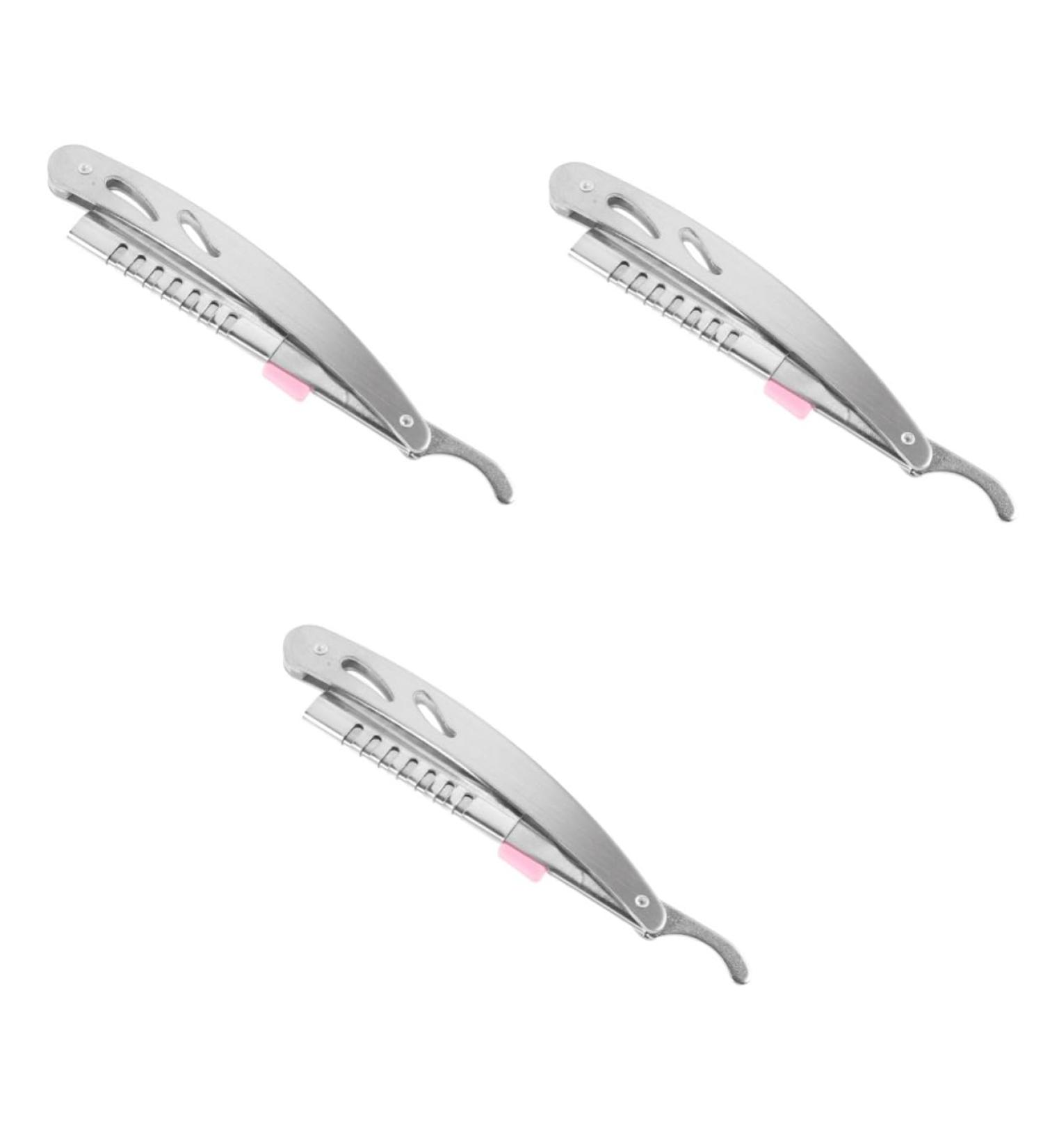 Frcolor 3-in-1 Folding Razor & Eyebrow Shaping Tool - Stainless Steel Safety Razor & Interchangeable Blades for Perfect Eyebrows - Buy Online on GoSupps.com