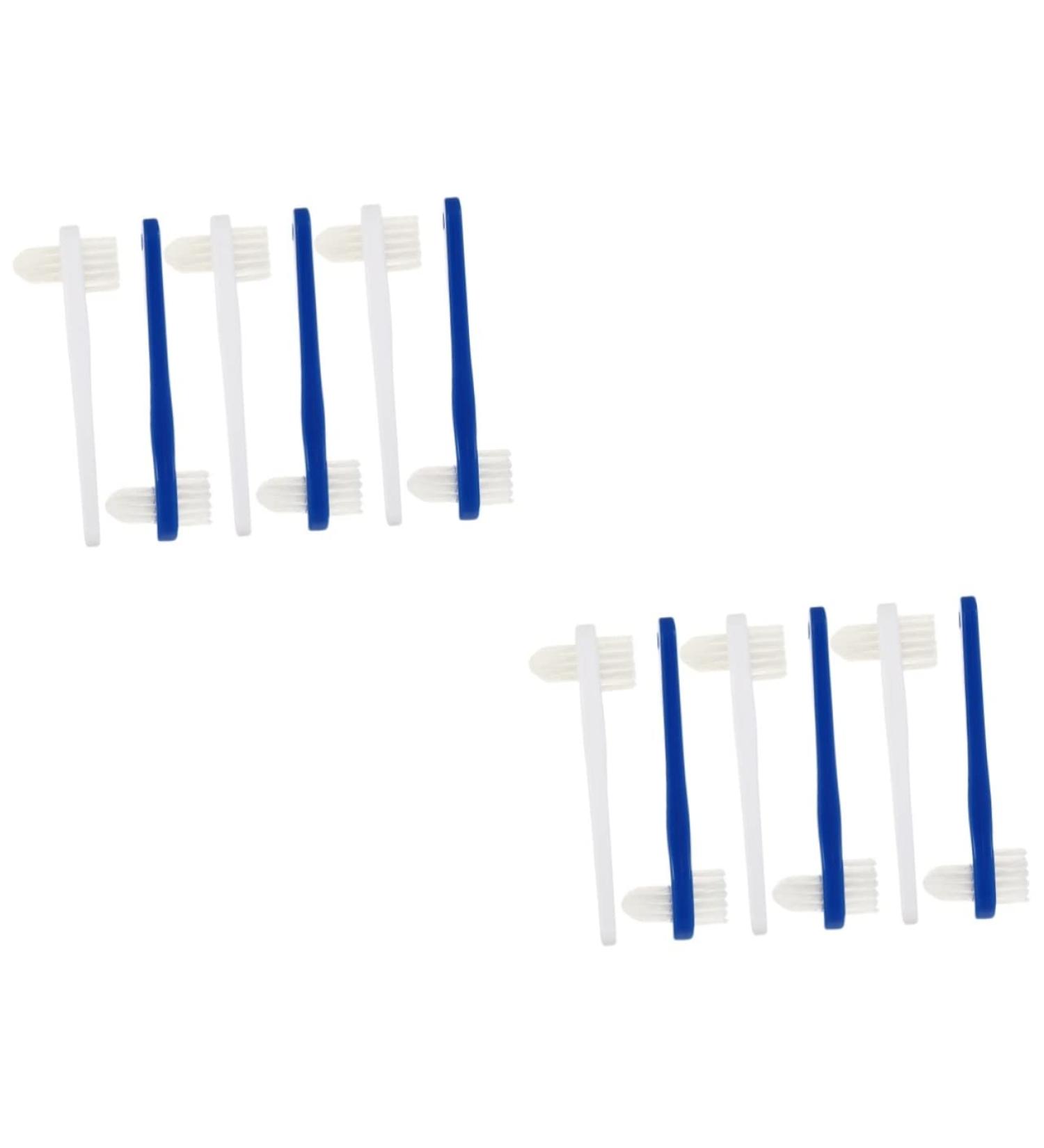 Minkissy 12 StK Double-Headed Toothbrush - Adult & Denture Care Mini Brush for Camping | Creative False Teeth Solution - Buy Online on GoSupps.com