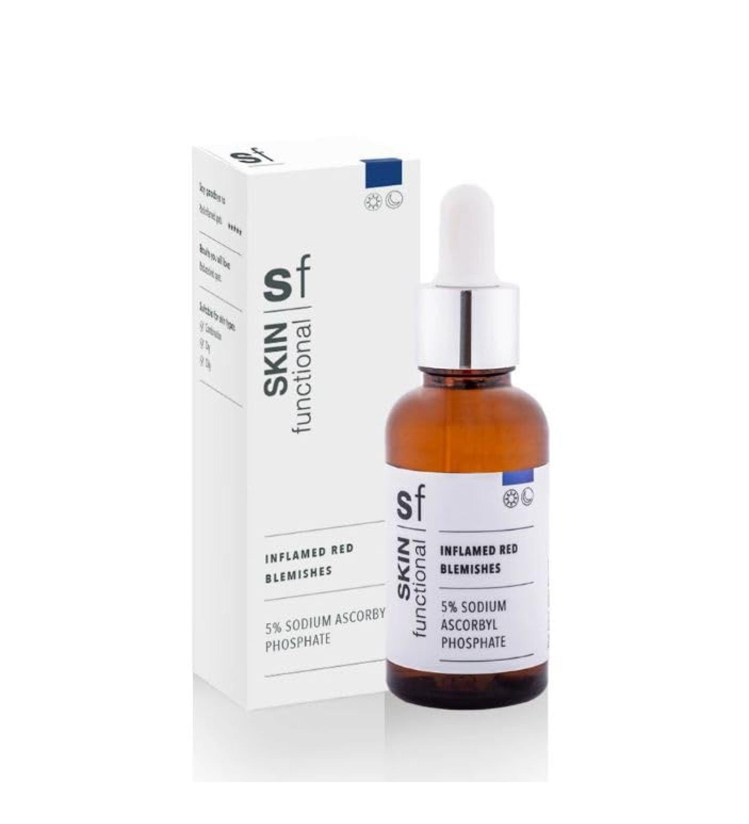 Skin Functional Inflamed Red Blemishes Serum 5% Sodium Ascorbyl Phosphate for Skin Eruptions Blemishes Anti-Acne Antioxidant 30 ml - Buy Online on GoSupps.com