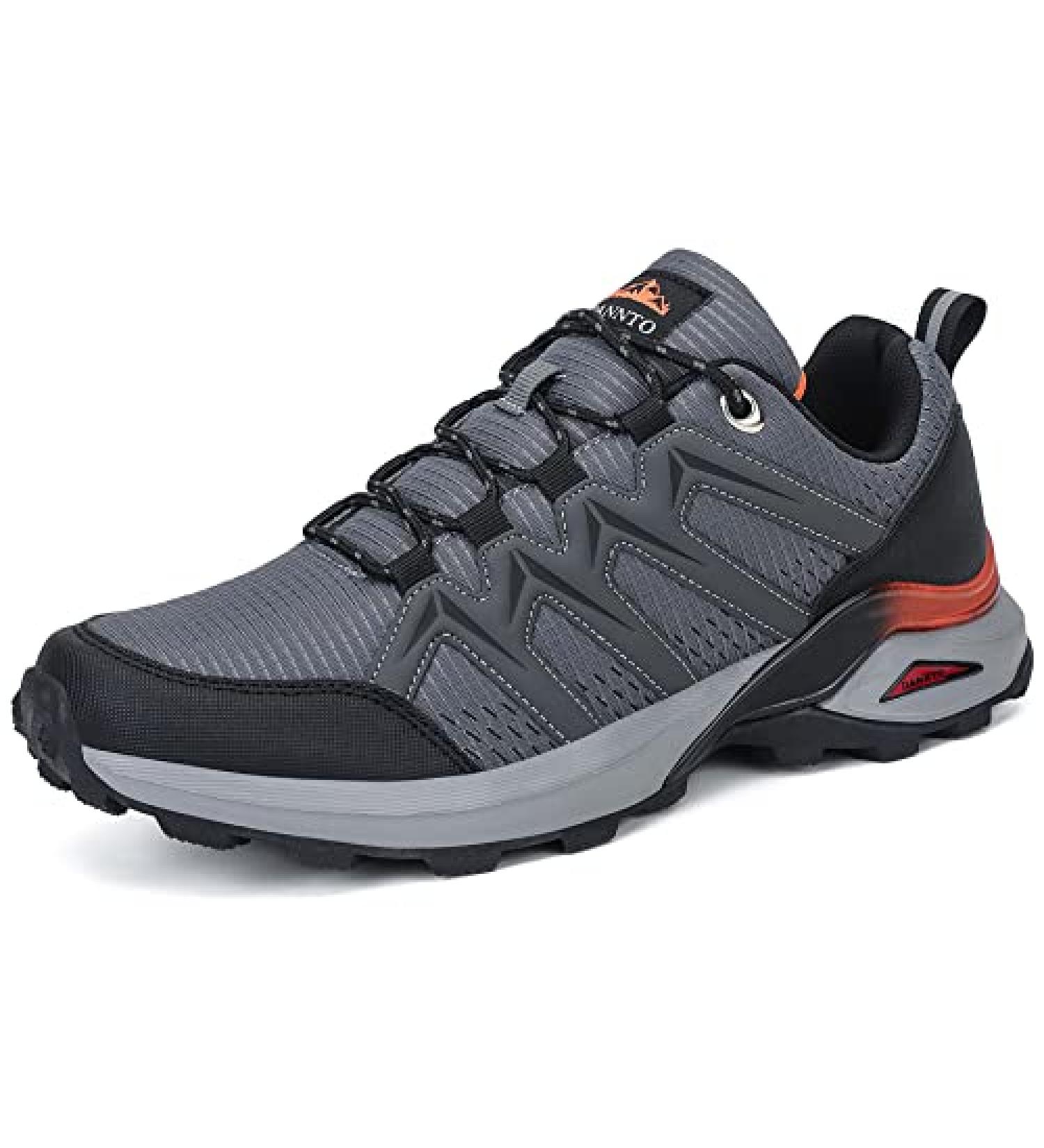 Dannto Men's Hiking Sneakers - Outdoor Low Top Trekking Boots | Lightweight Camping Athletic Trail Running Shoes (Size 9, Color: Grey) - Buy Online on GoSupps.com