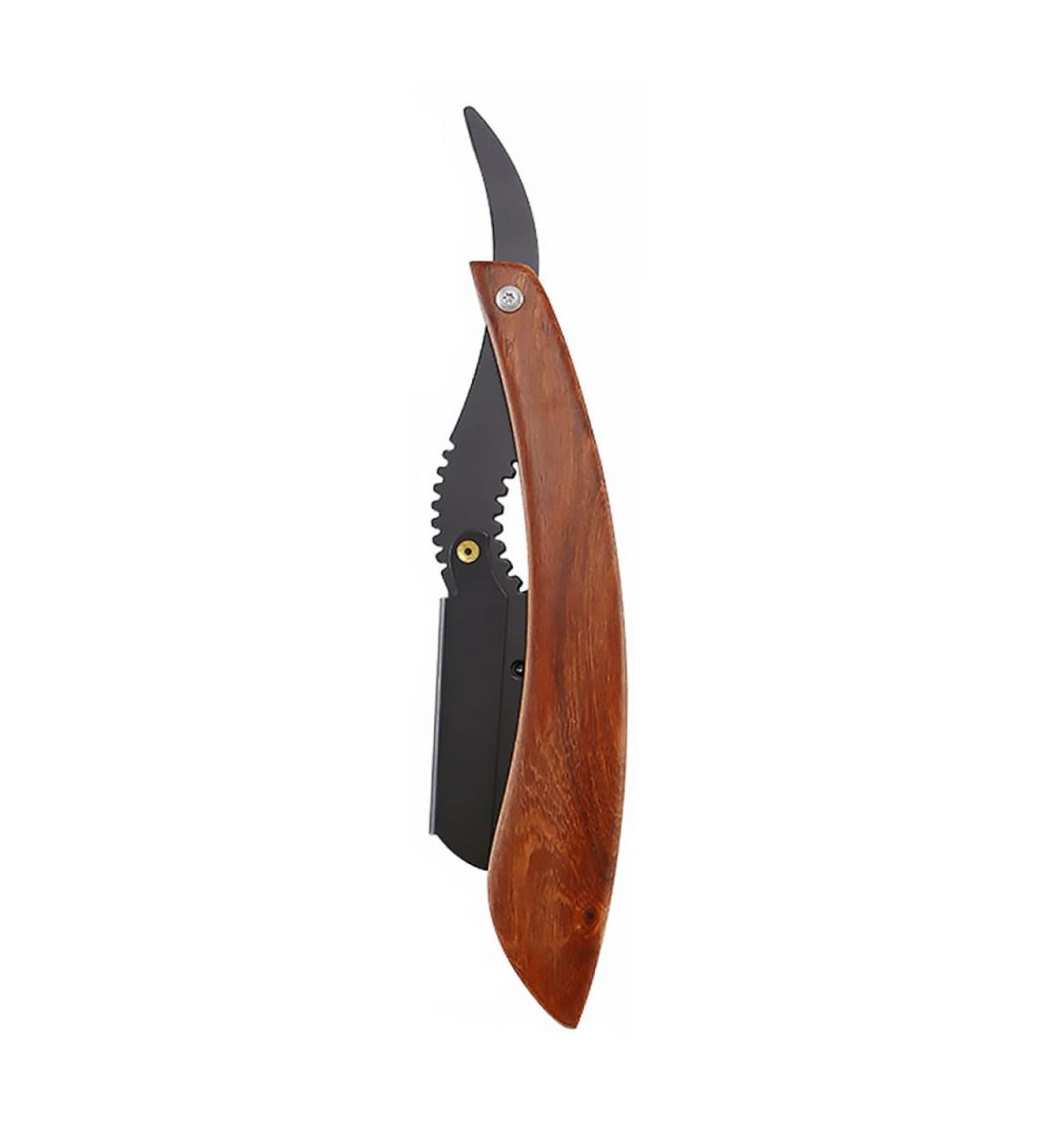 FOMIYES Rosewood Folding Razor - Stainless Steel Eyebrow Trimmer & Beard Holder for Men & Women - Buy Online on GoSupps.com