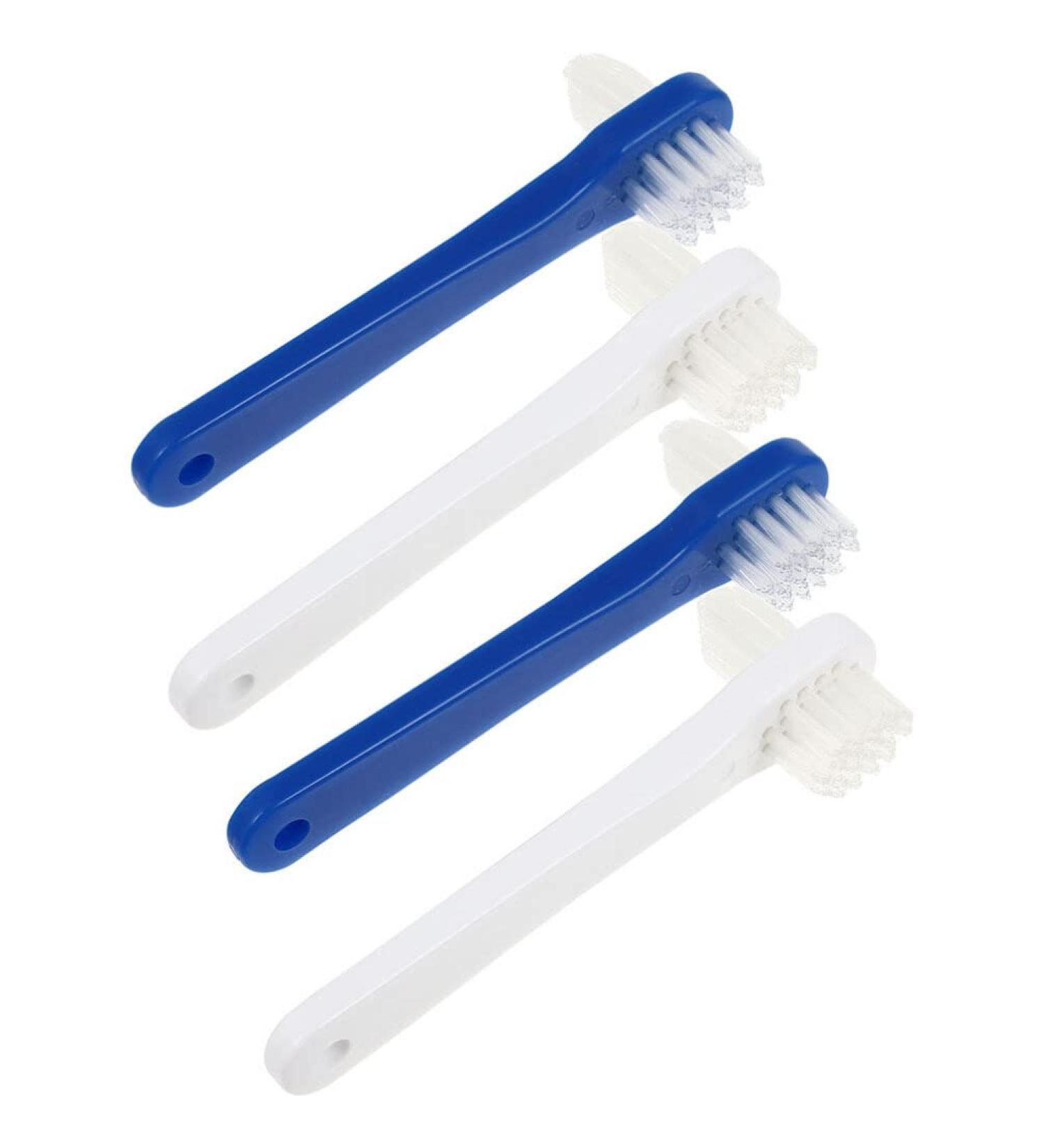 Bristle Toothbrush 4pcs Denture Brush Dual Head Toothbrushes Hard False Teeth Brush Toothbrush for False Teeth Cleaning Dentures - Buy Online on GoSupps.com
