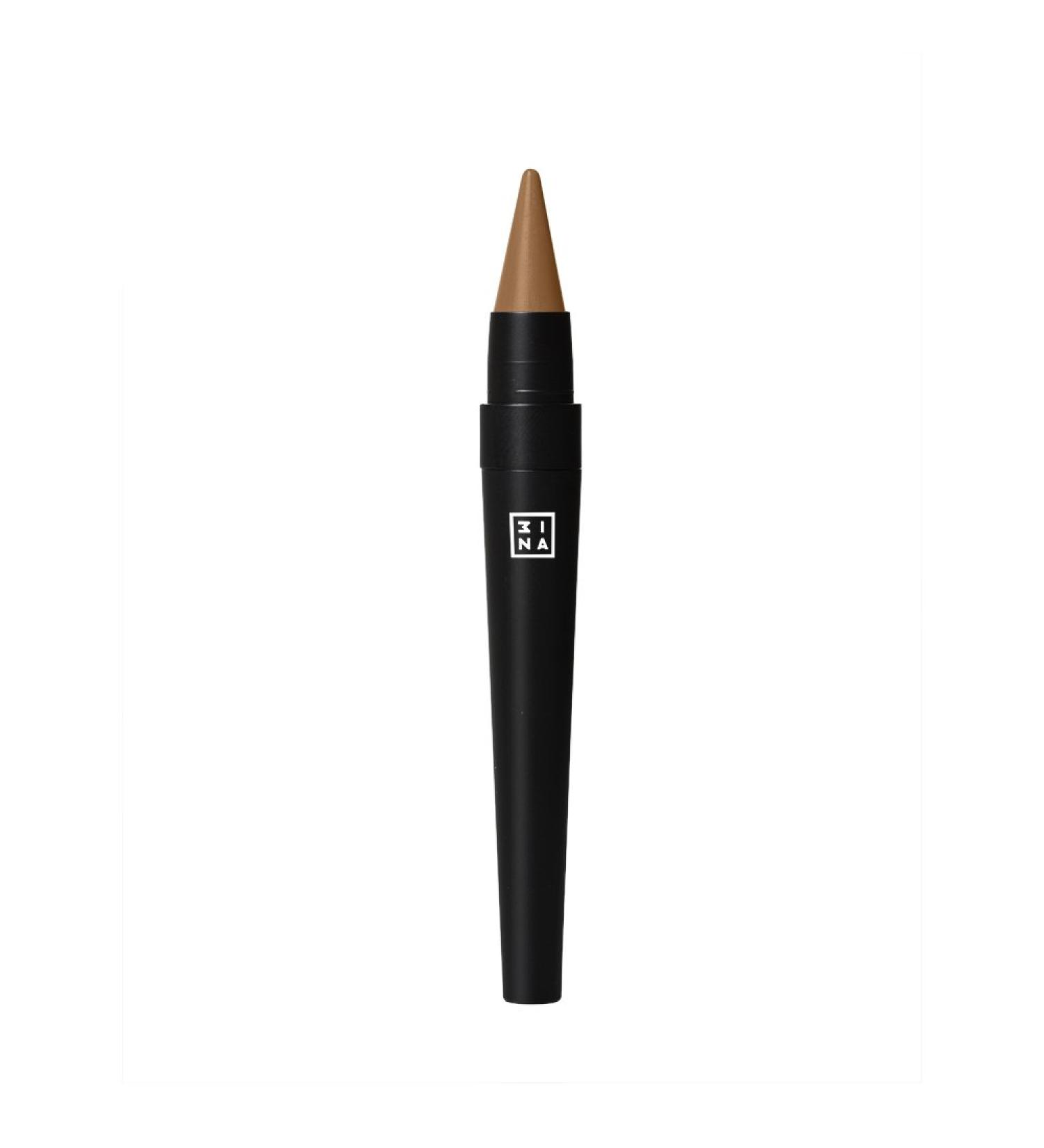 3ina make -up - vegan - animal test -free - The Kajal 406 - light brown - cabbage shapes - waterline - durable formula - highly pigmented - intense color - creamy formula - matt finish 406 - light brown