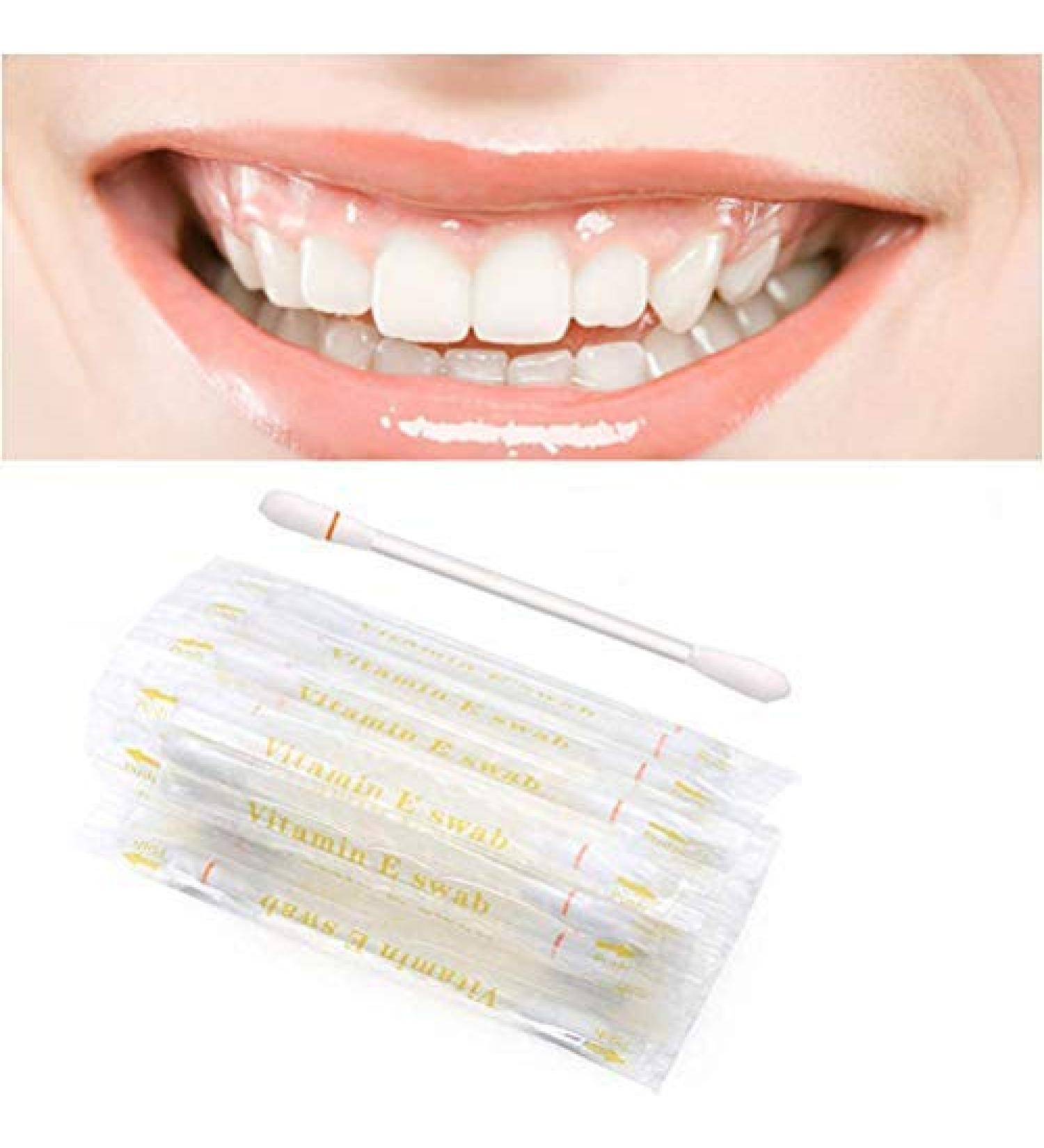 AKemaio 100 Pcs Vitamin E Oil Tub Sticks | Disposable Moisturizing Cotton Pencils for Gum Protection & Hydration - Buy Online on GoSupps.com